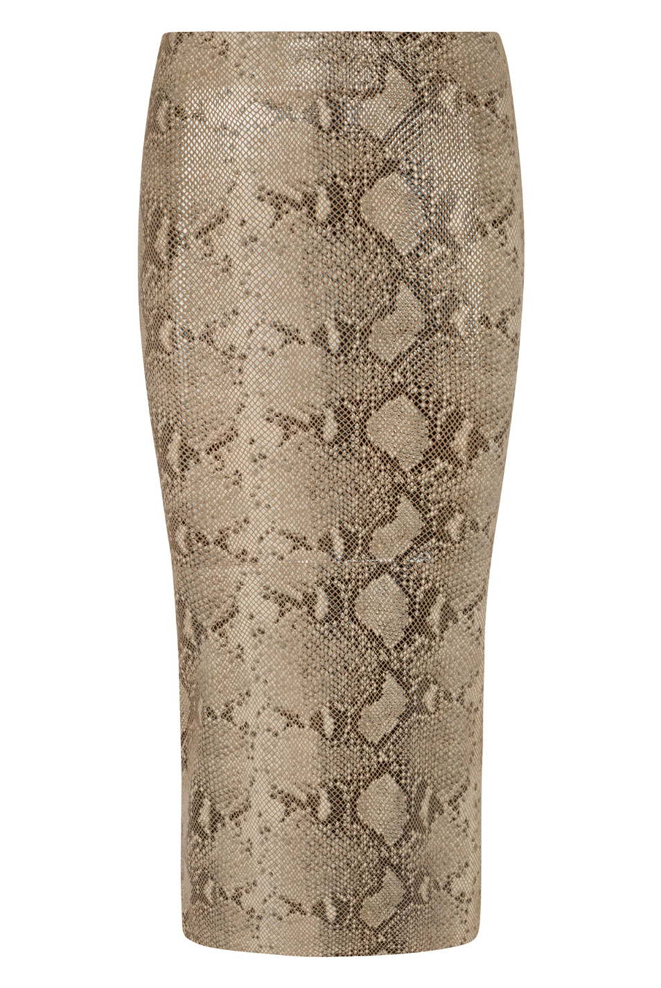 Tube Skirt - Beige Glossy Python