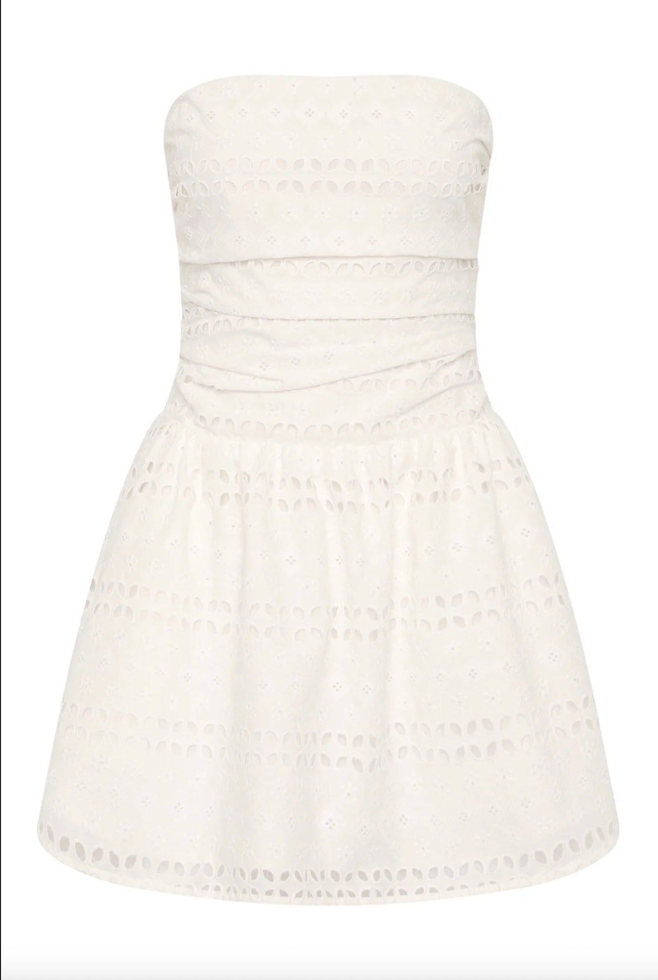 Roja Mini Dress - Rosa Broderie White