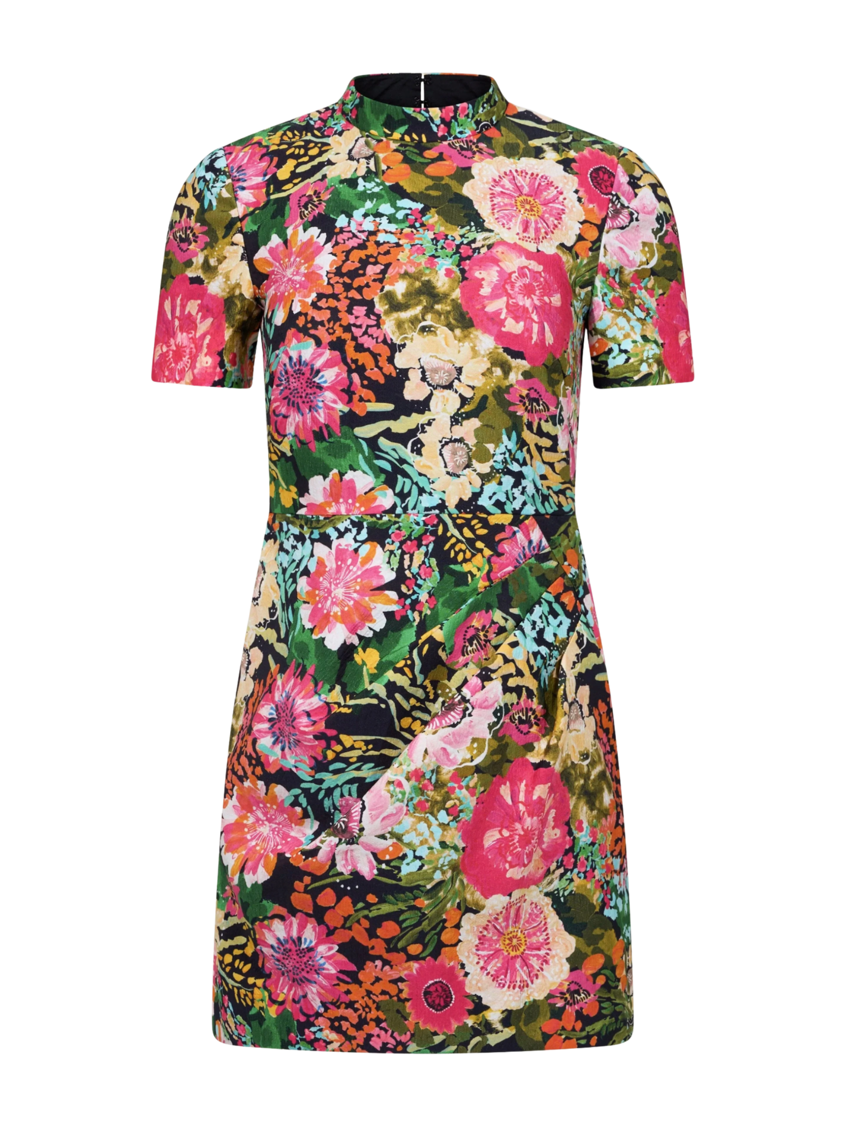 Draped Mini Dress- Aster Fuchsia