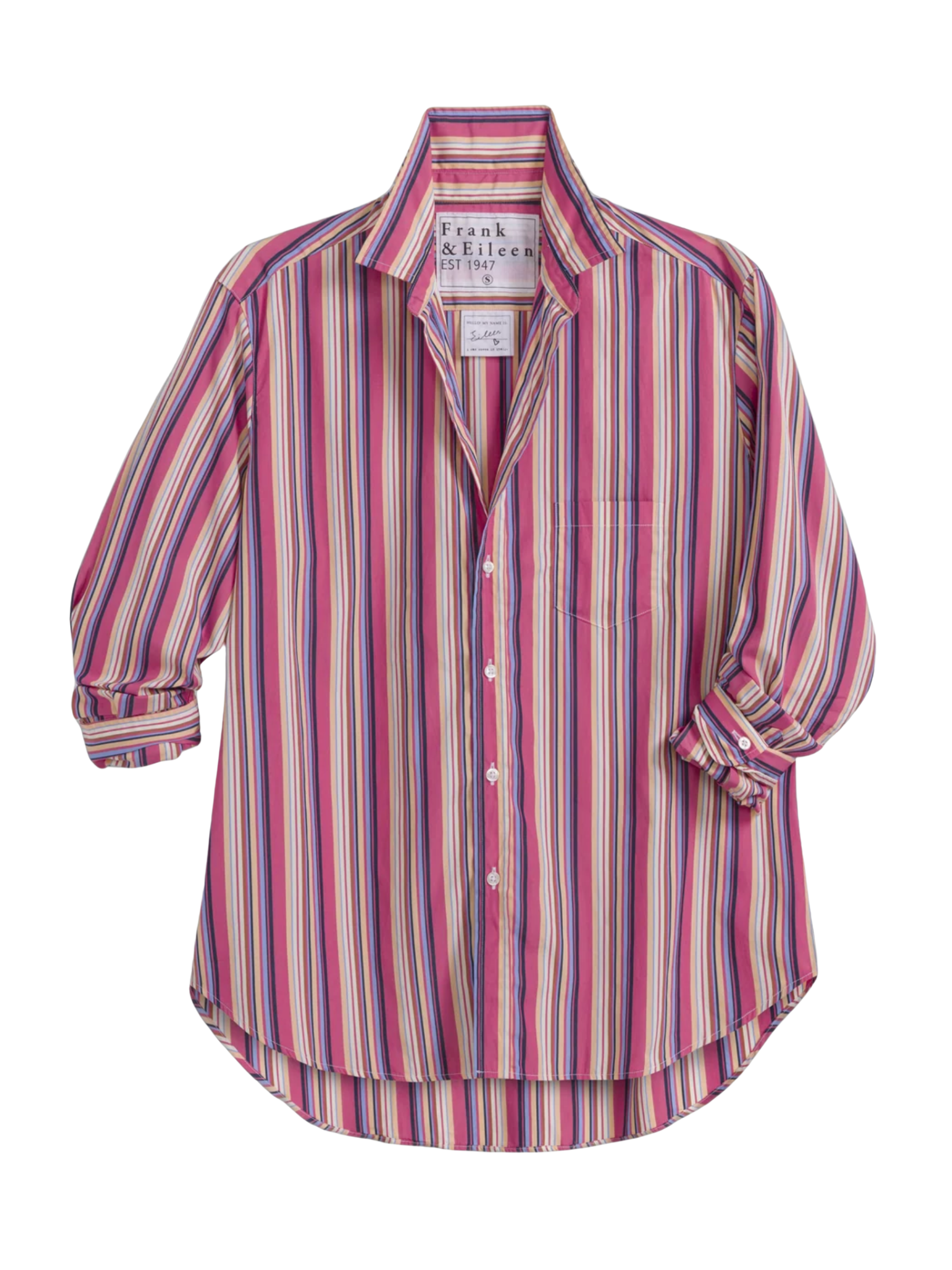 Eileen - Pink Yellow Blue Stripe