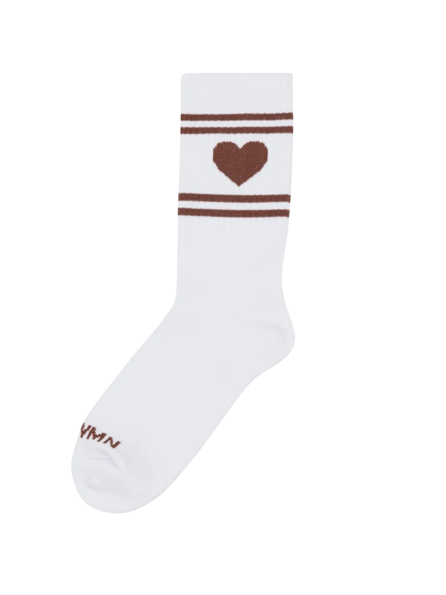Heart Logo Crew Socks - White/Americano