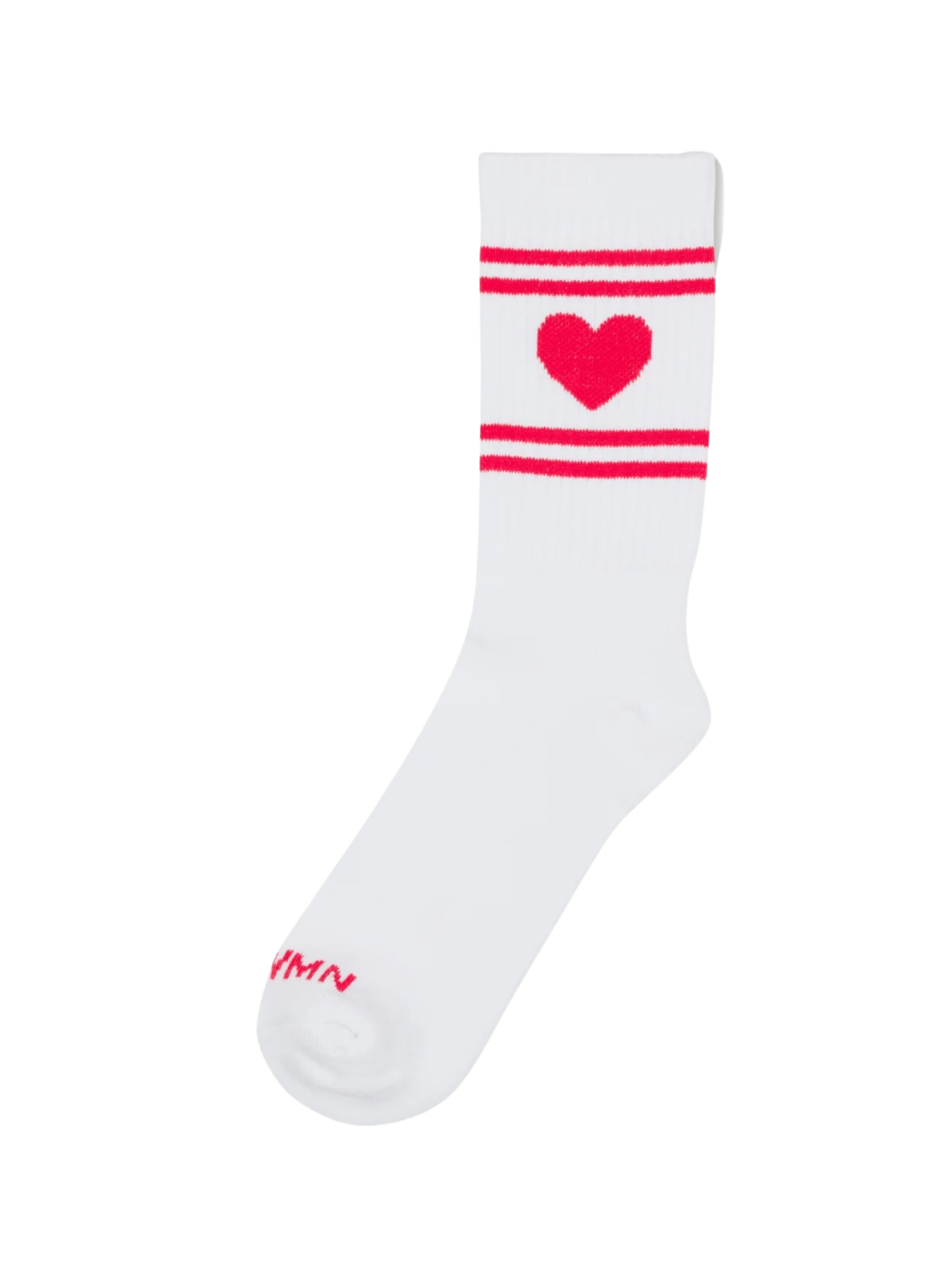 Heart Logo Crew Socks - White/Red