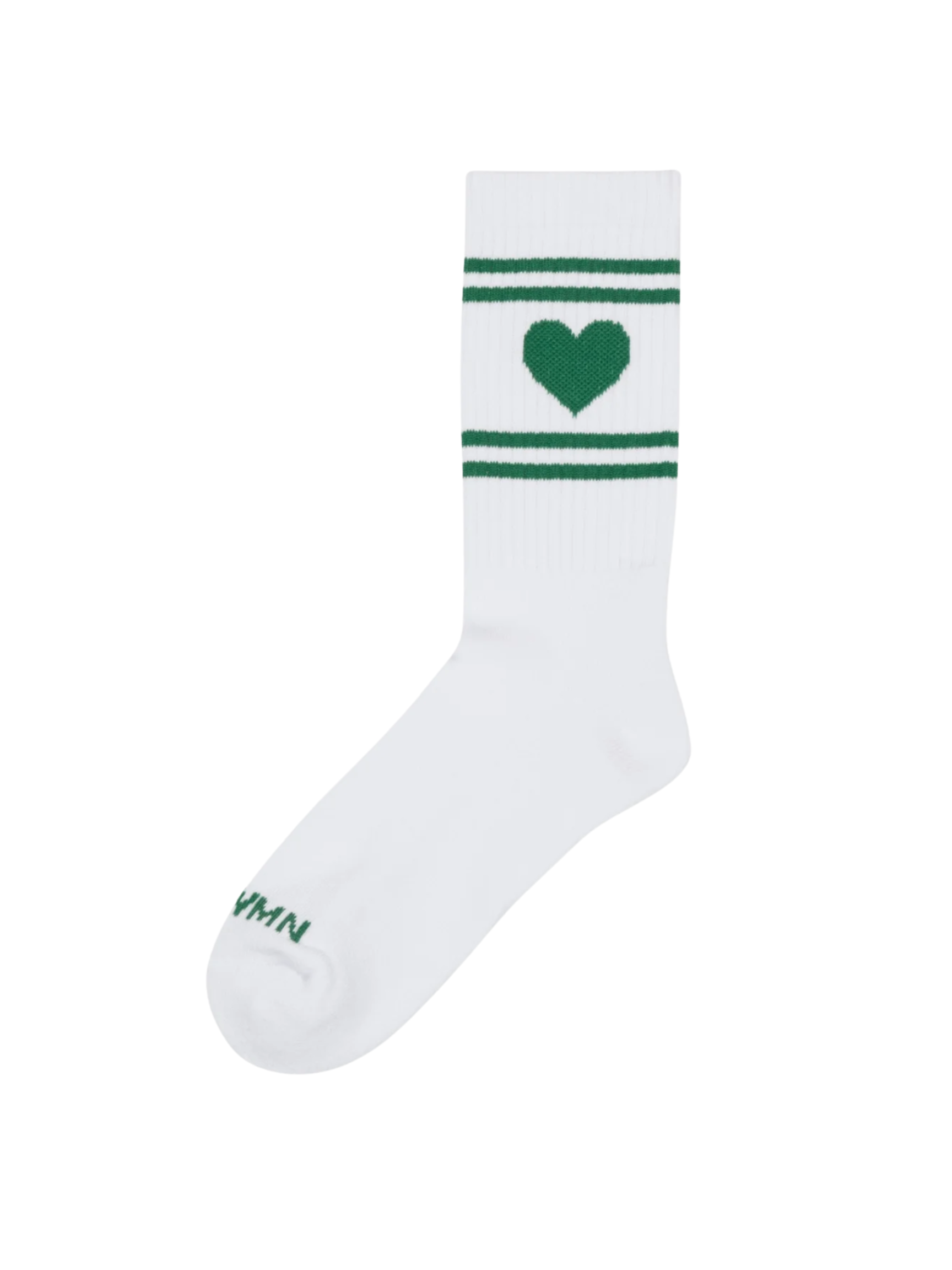 Heart Logo Crew Socks - White/Green