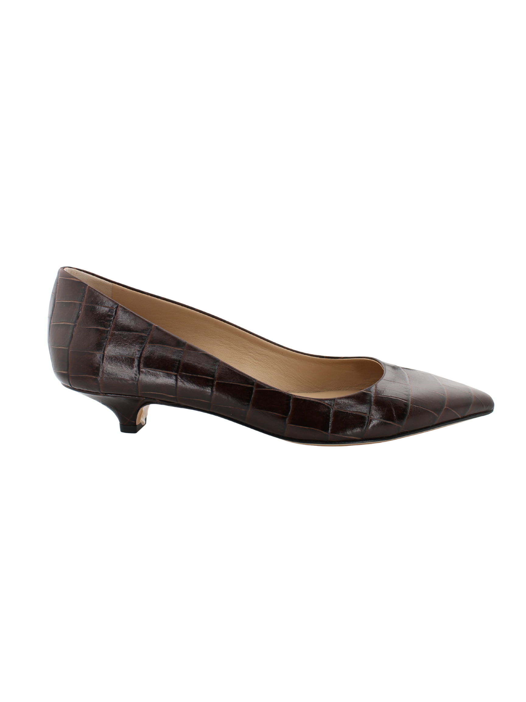 The Kitty Point Heel - Oxblood Croc