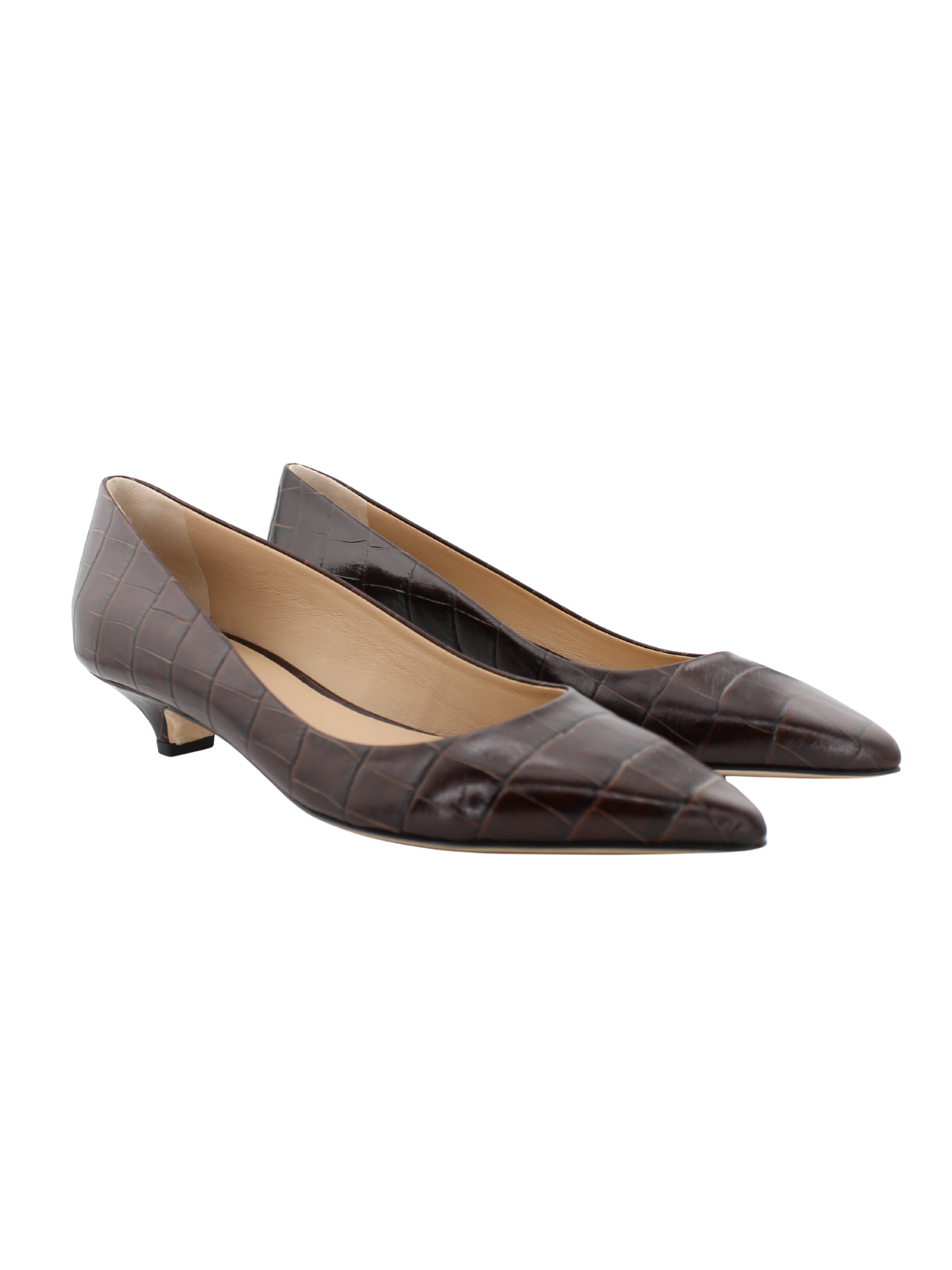 The Kitty Point Heel - Oxblood Croc