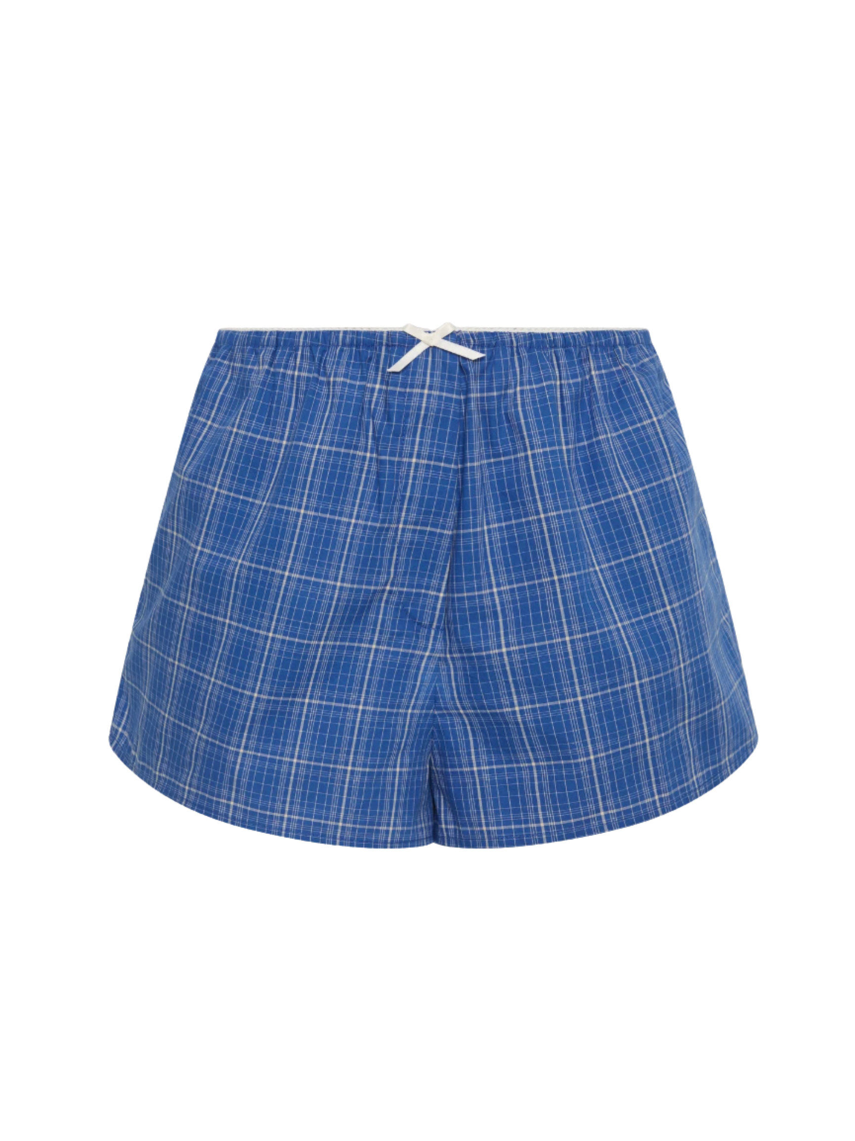 Leya Short - Flor Check-Cobalt