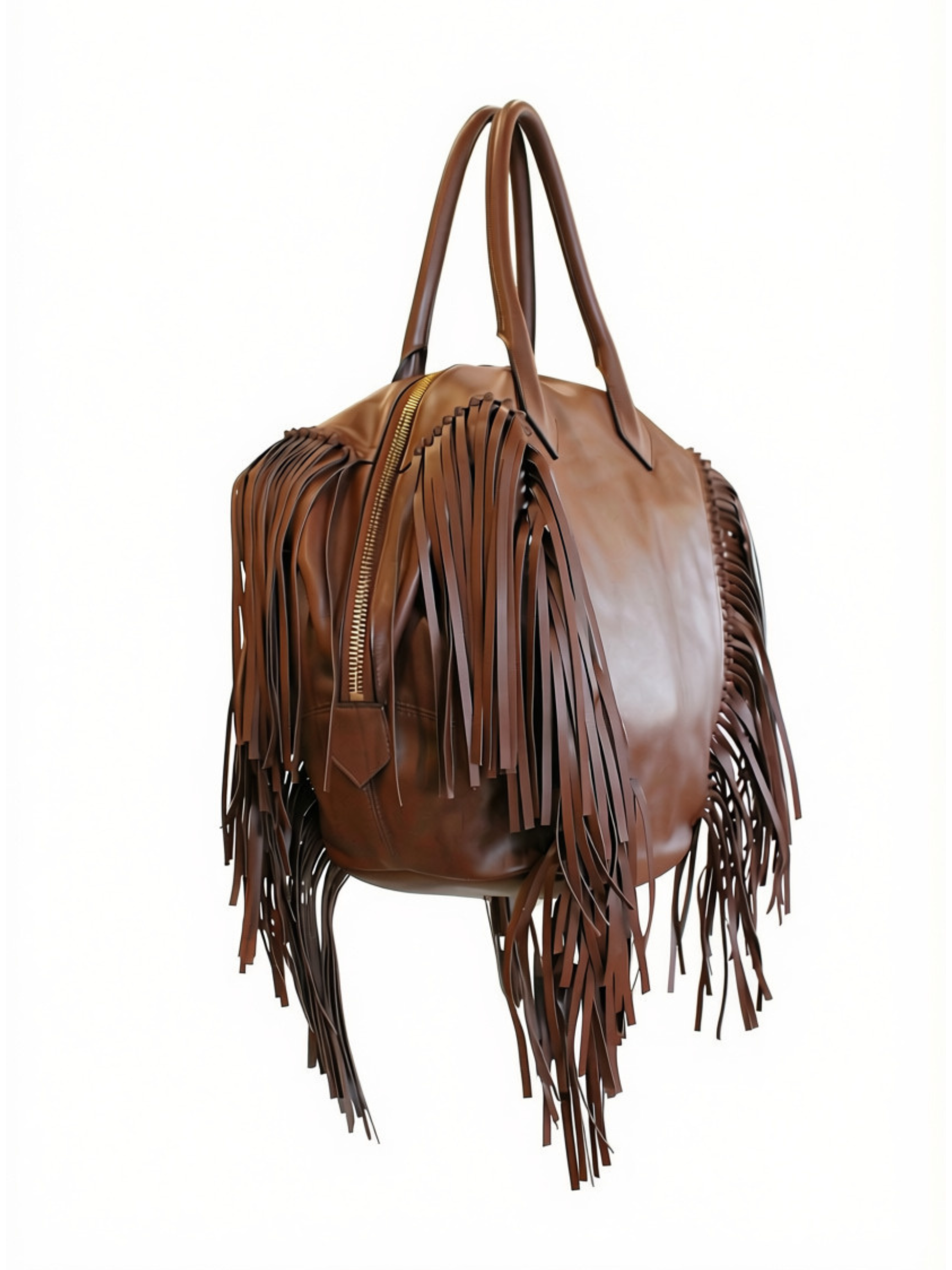 Large Howard W Side Fringe - Cognac