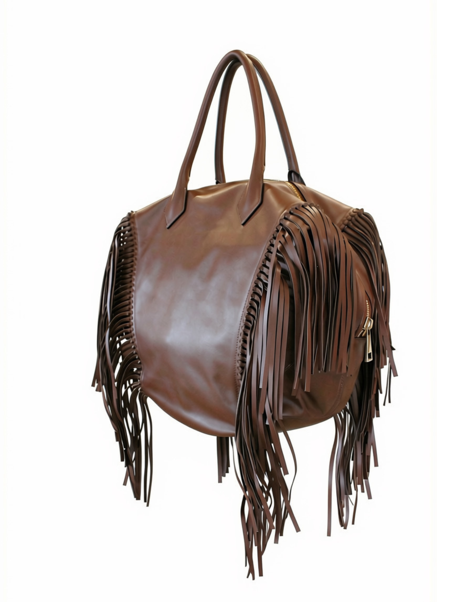 Large Howard W Side Fringe - Cognac