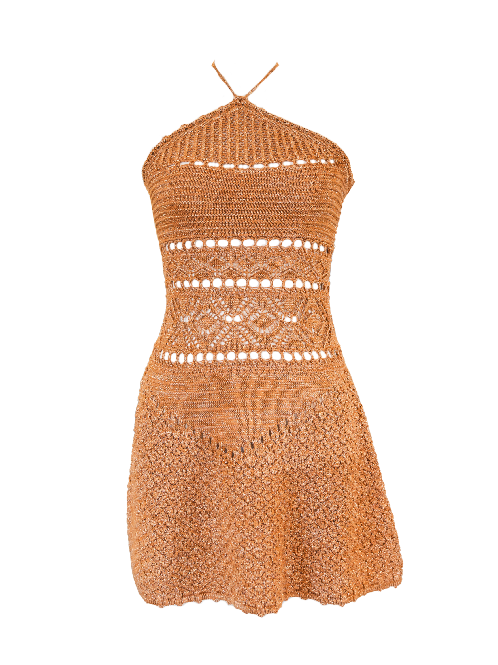 Florentina Crochet Dress - Metallic Rust
