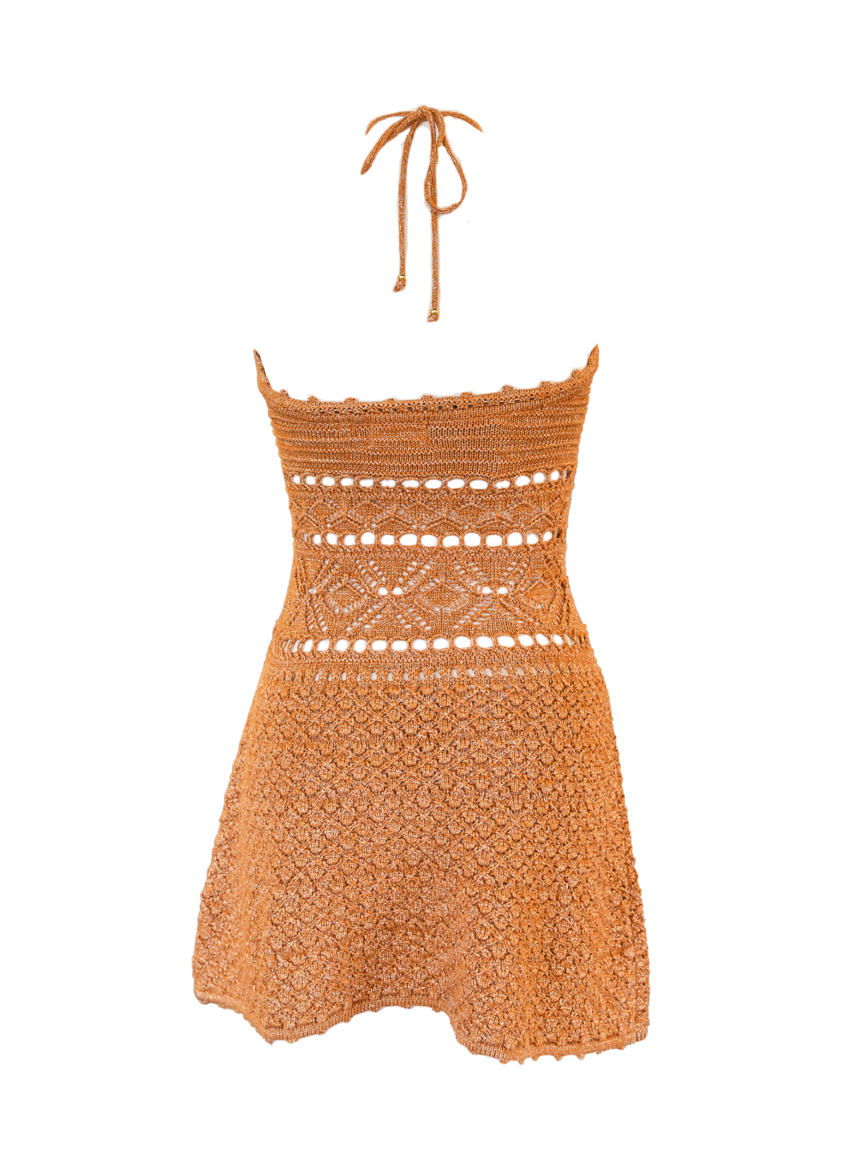 Florentina Crochet Dress - Metallic Rust