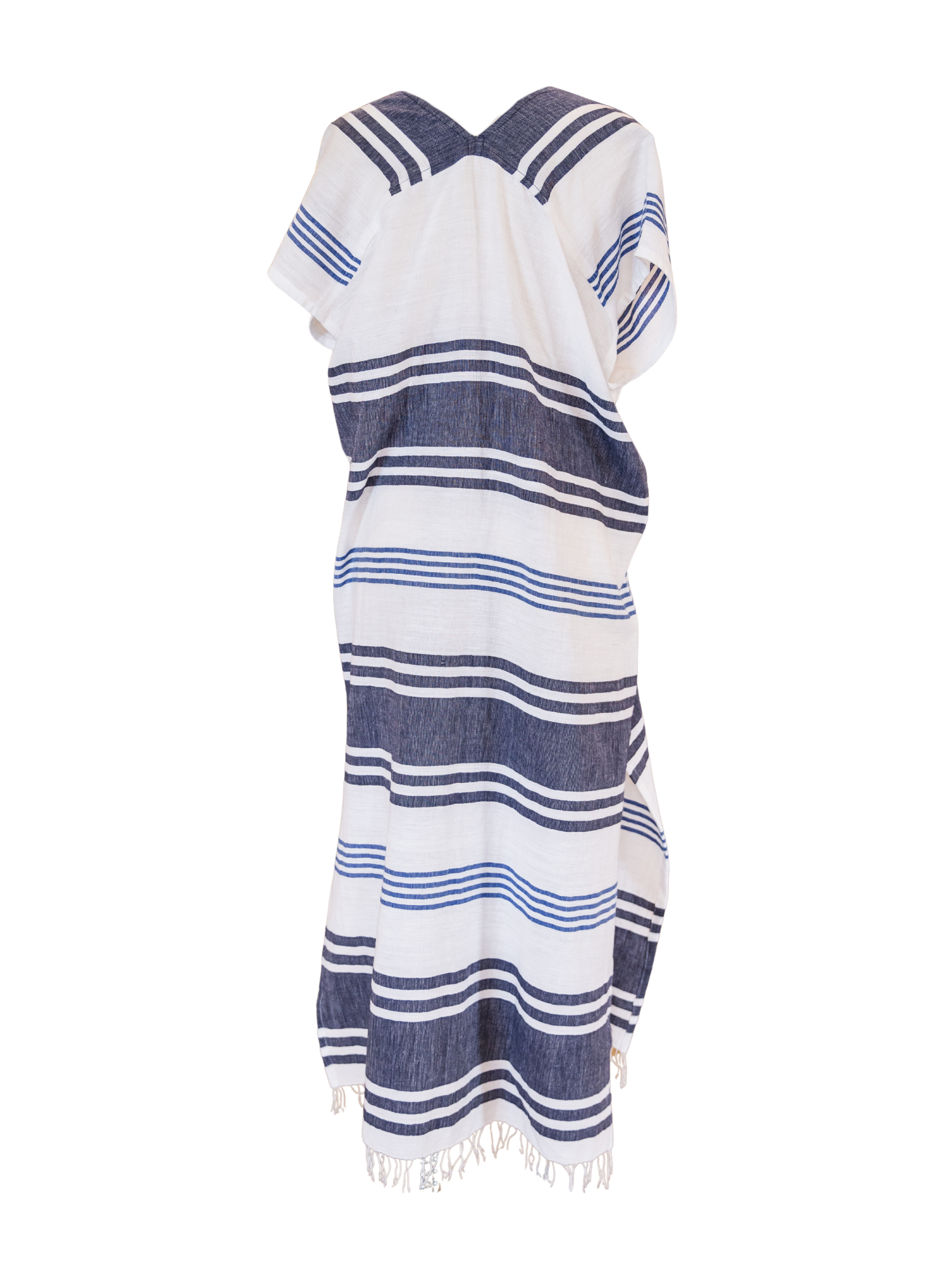 Gasira V Neck Caftan - Marina Blue