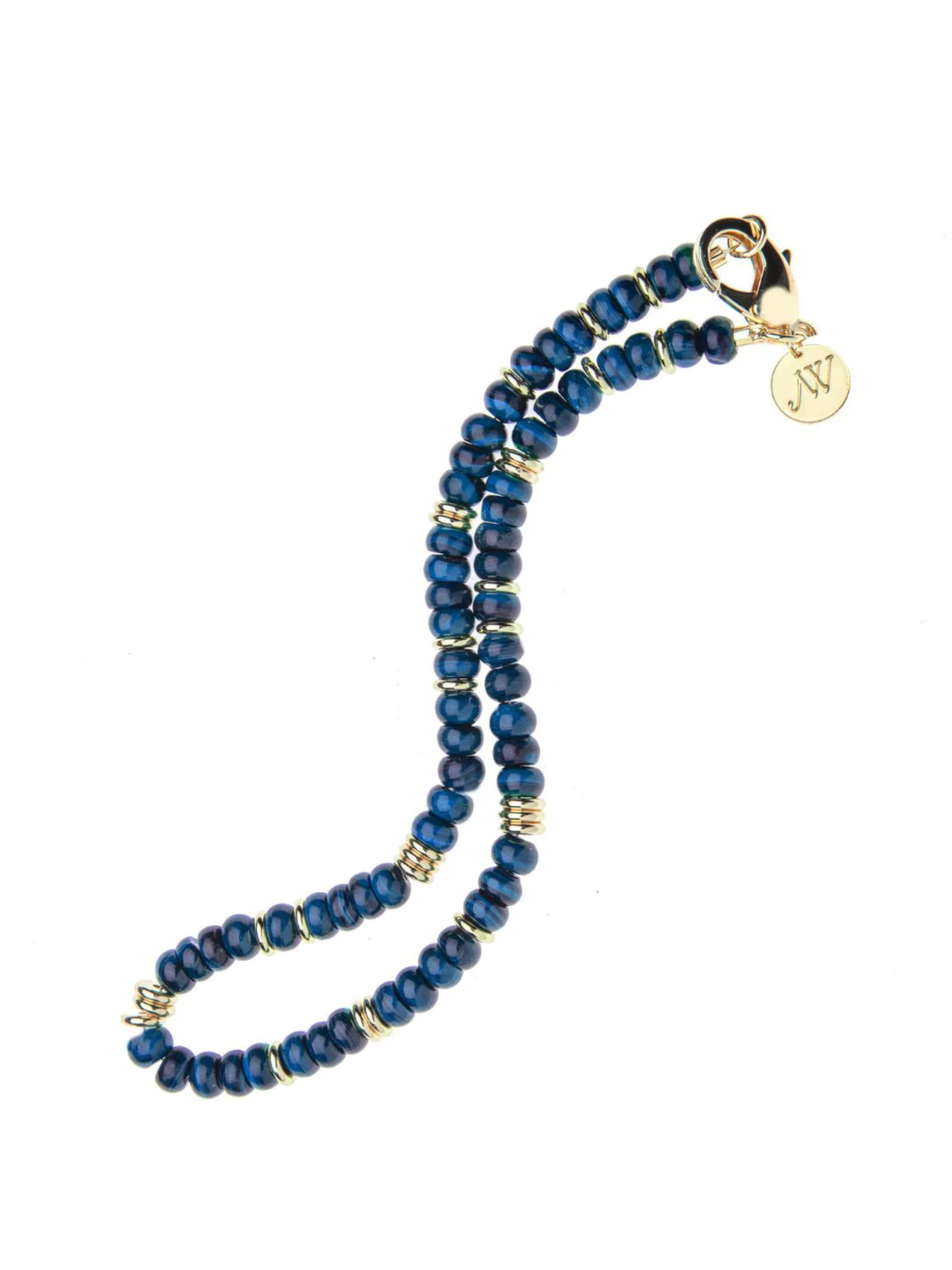 Gumdrop Beaded Necklace - Lapis