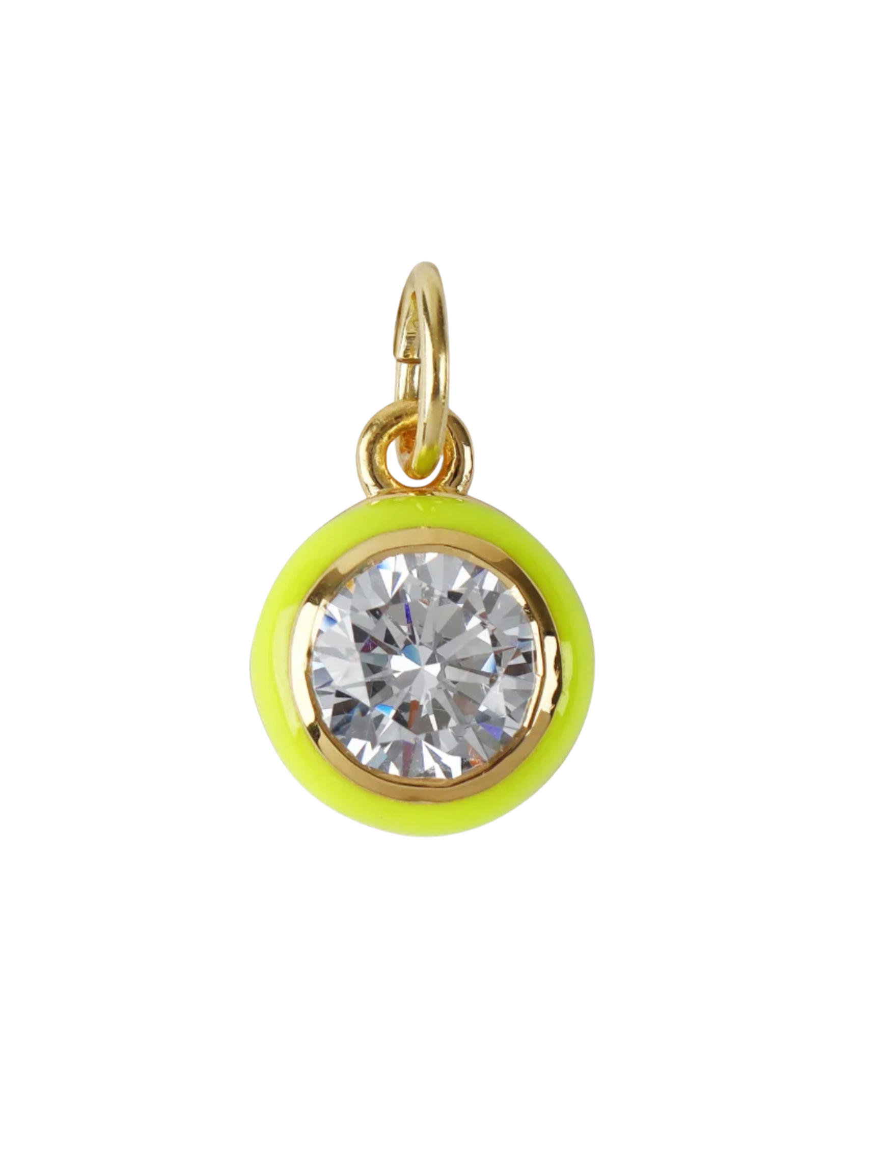 Chartreuse Enamel Bezel Charm
