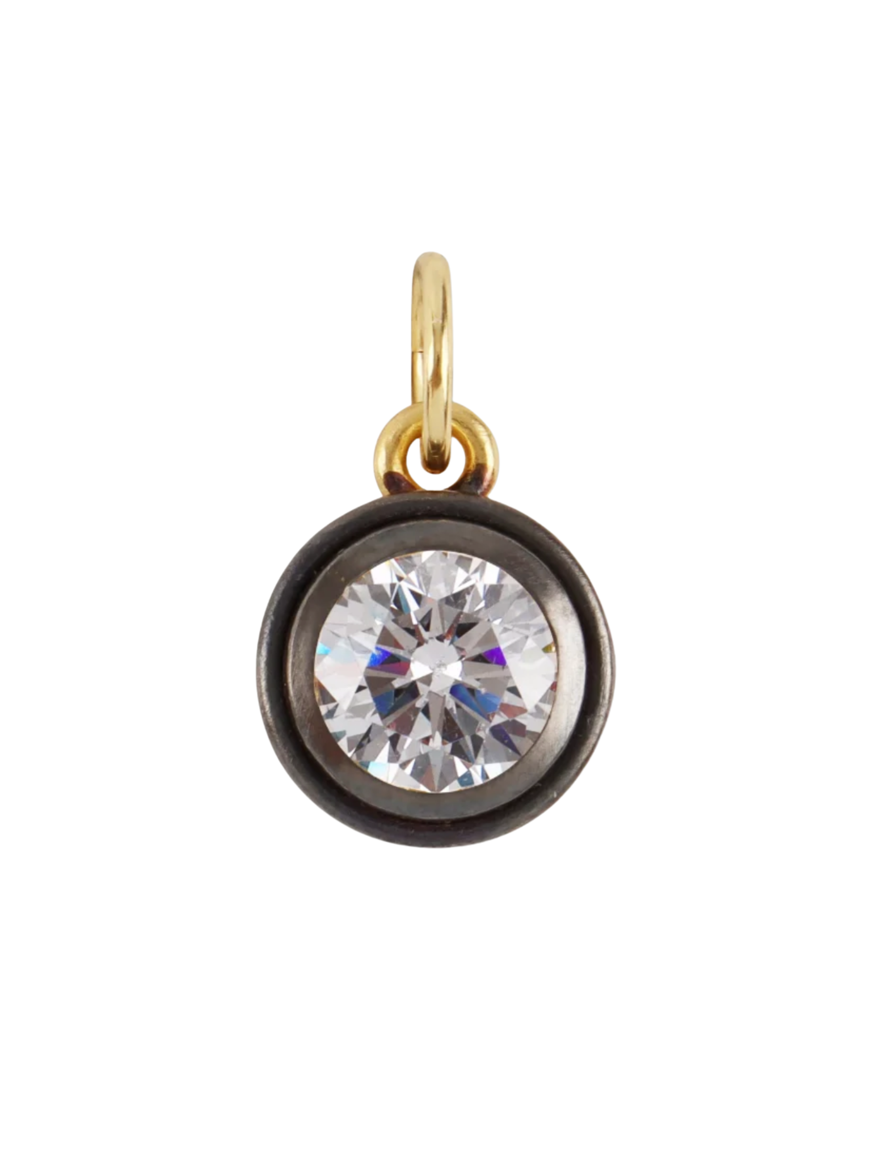 Rhodium Bezel Charm