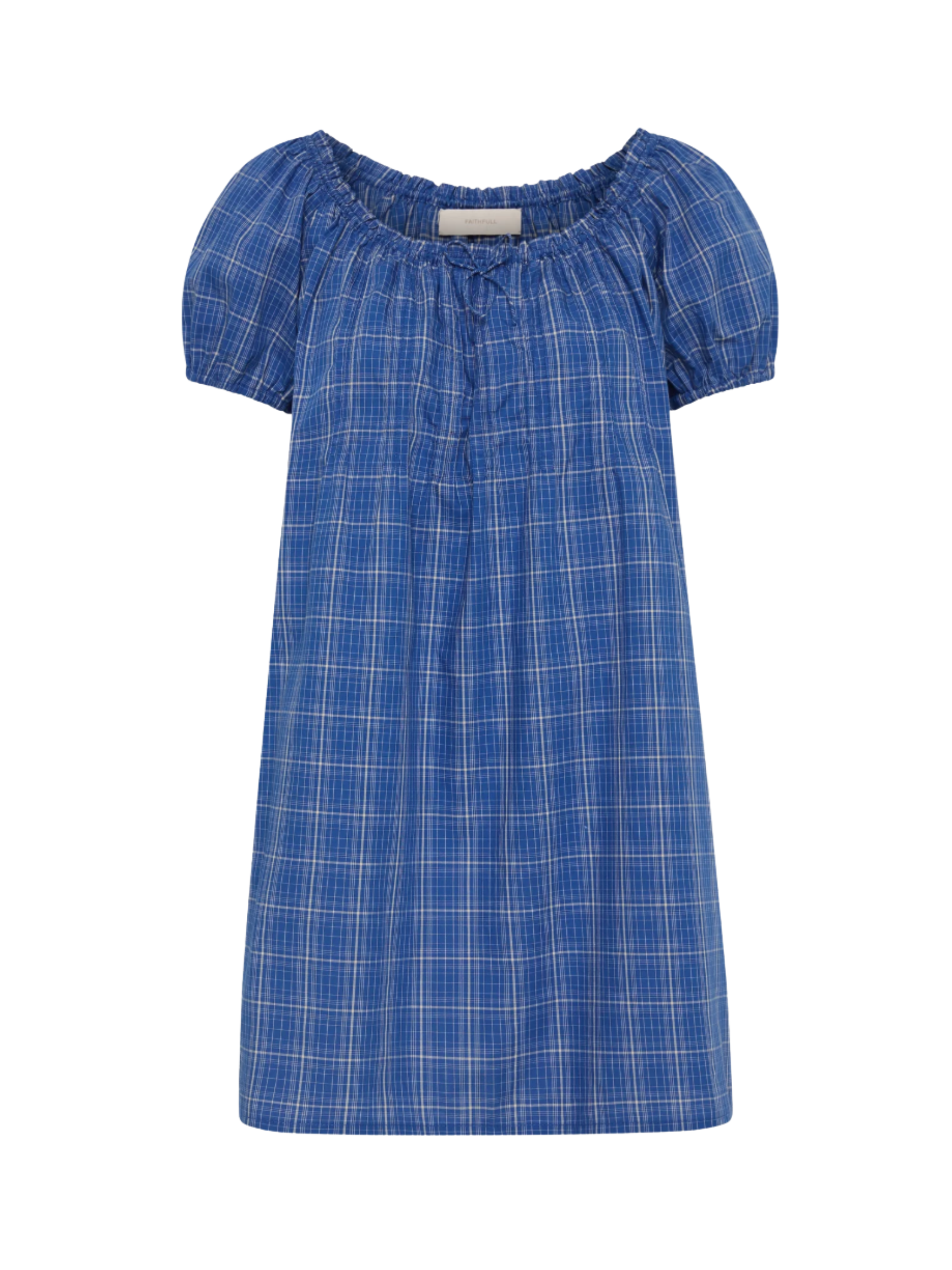 Costa Mini Dress - Flor Check-Cobalt