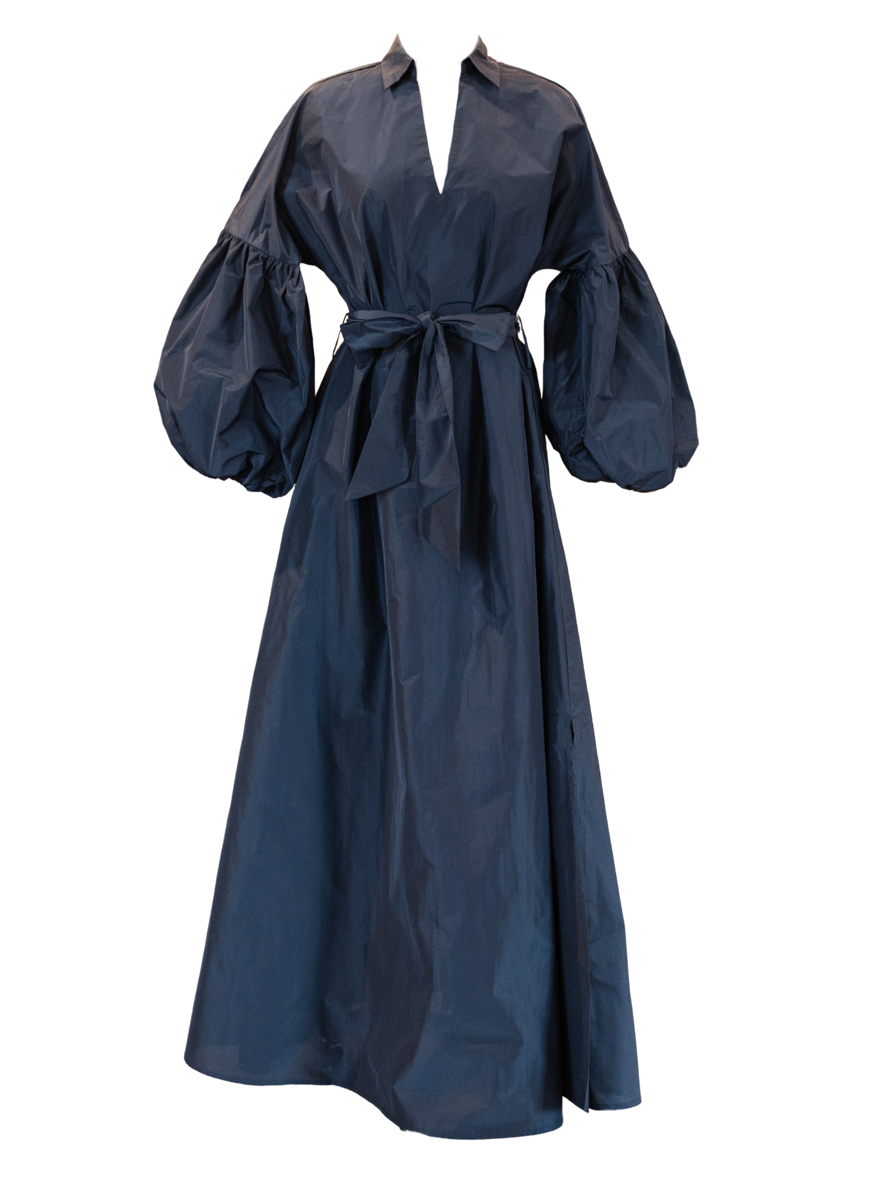 Taffeta Caftan Dress - Black