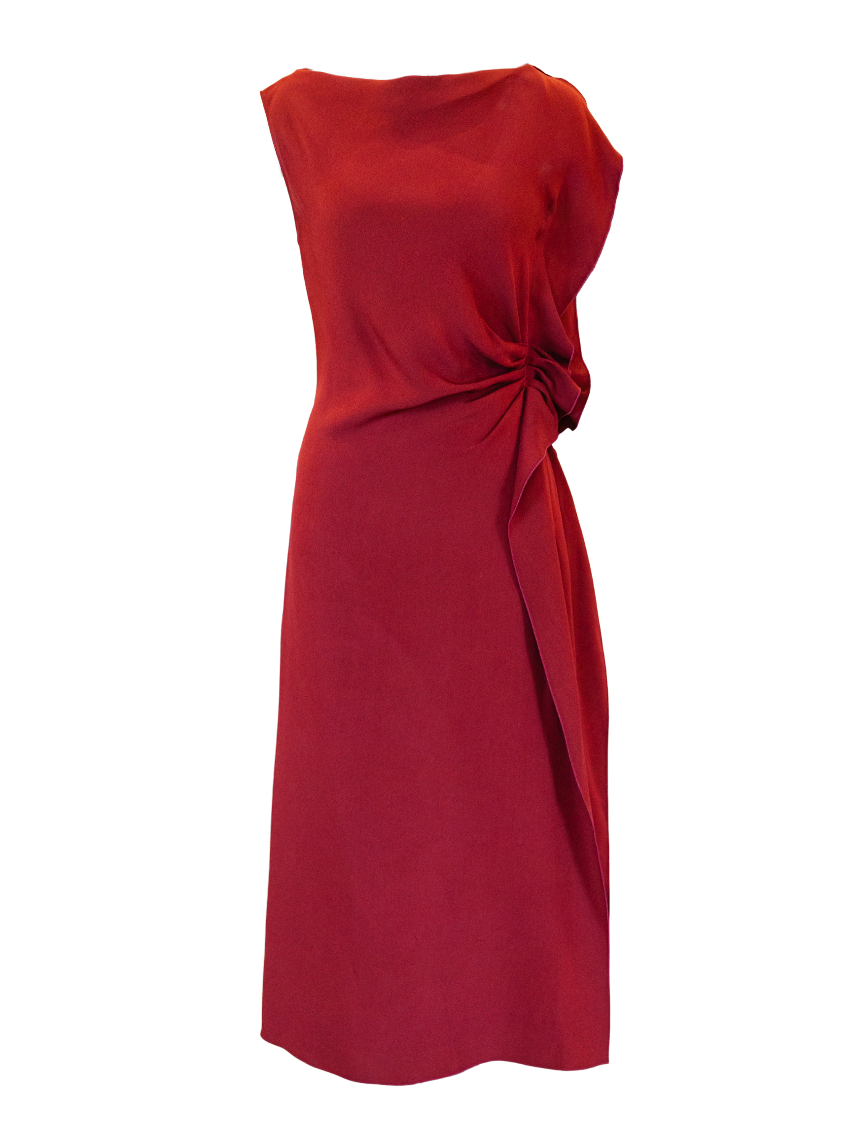 Drapy Viscose Dress- Amaranth