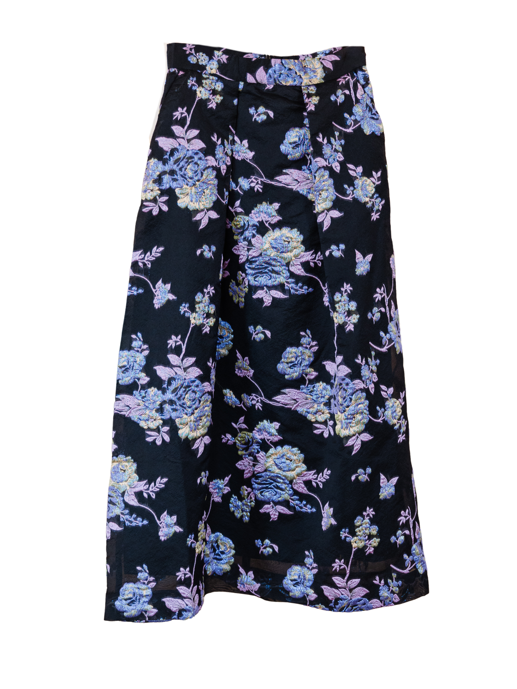 Jacquard Floral Skirt- Azurite