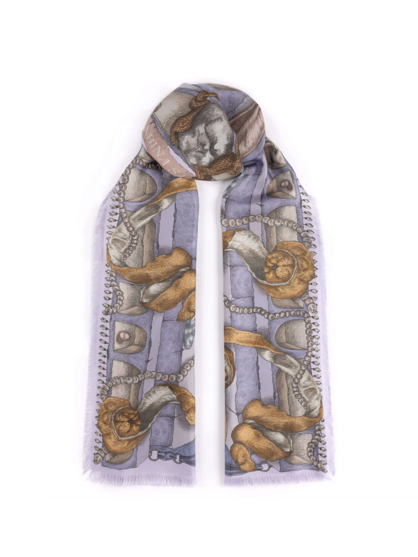 135x195 Rectangle Silk Scarf-Glass Swan - Iris/Opal