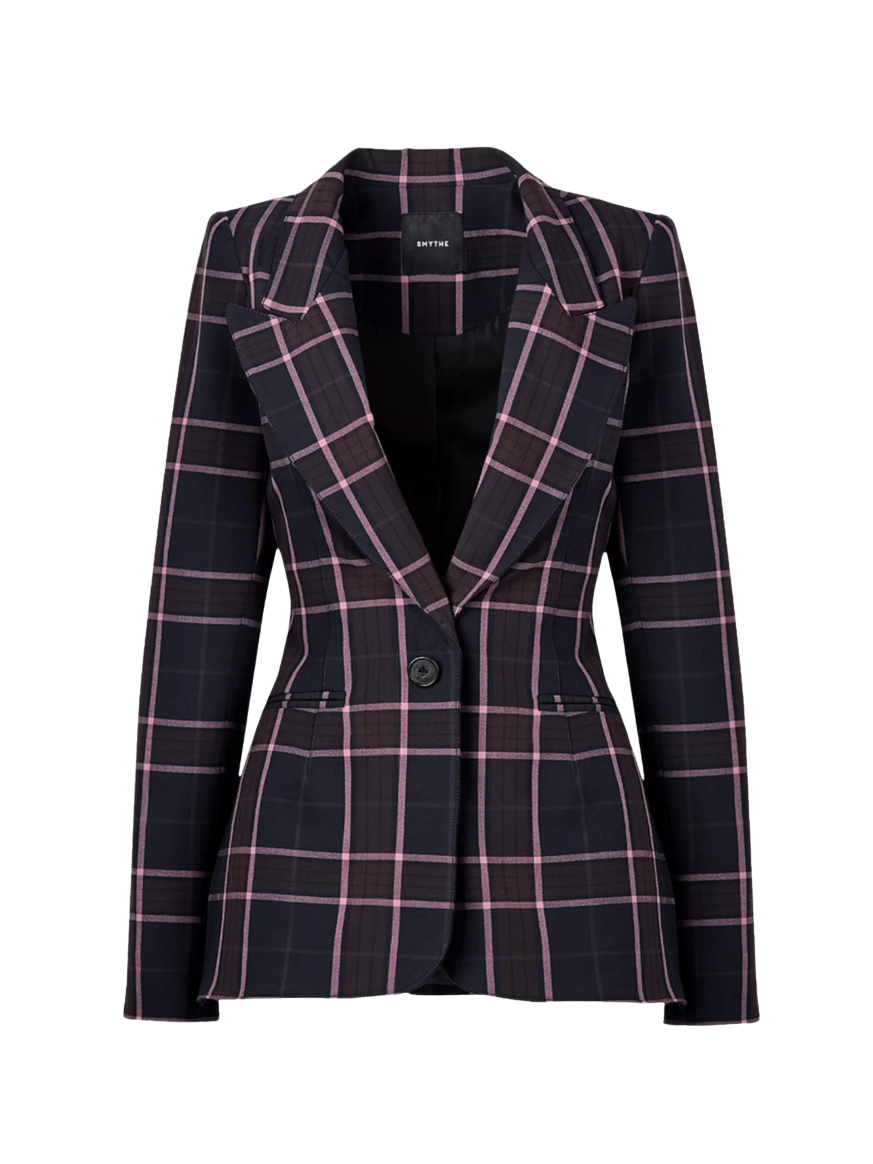 Hourglass Blazer - Fig Plaid