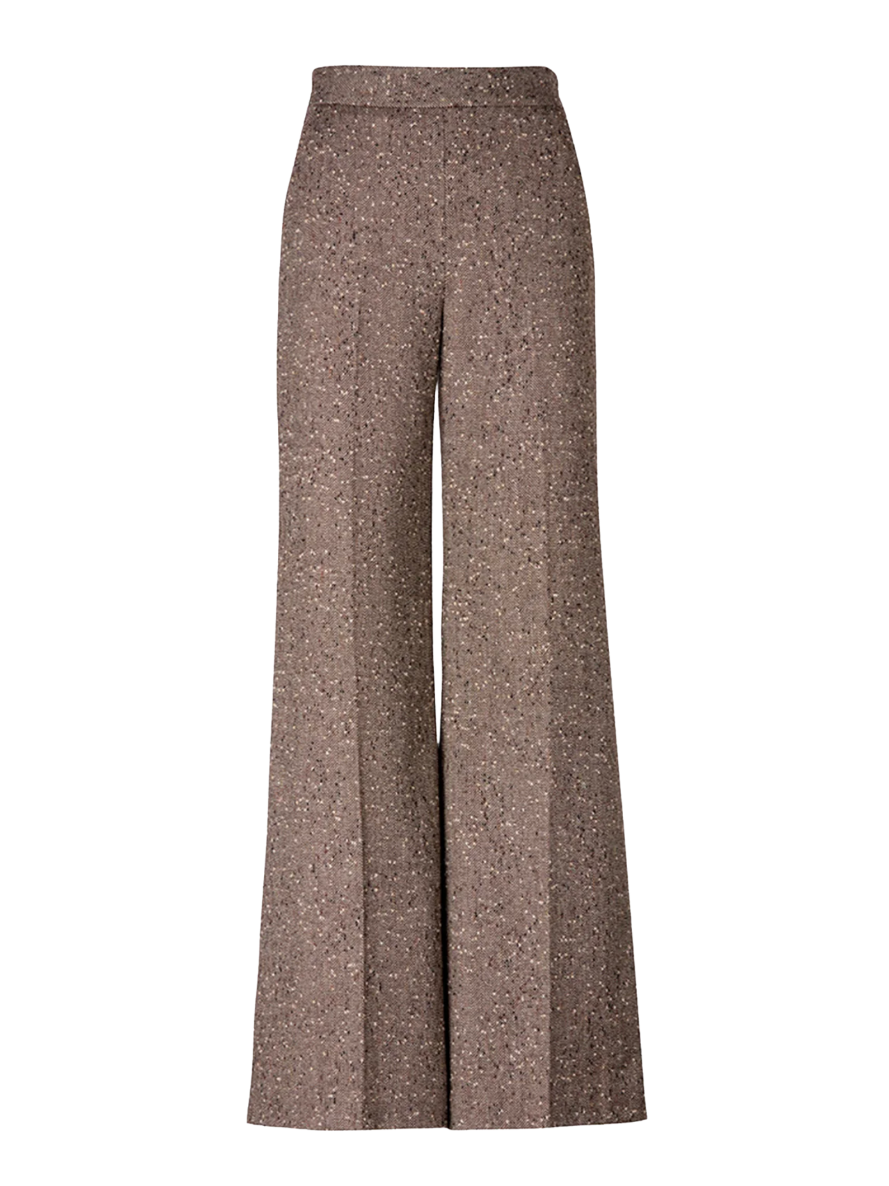 High Rise Wide Leg Pant - Biscotti Tweed
