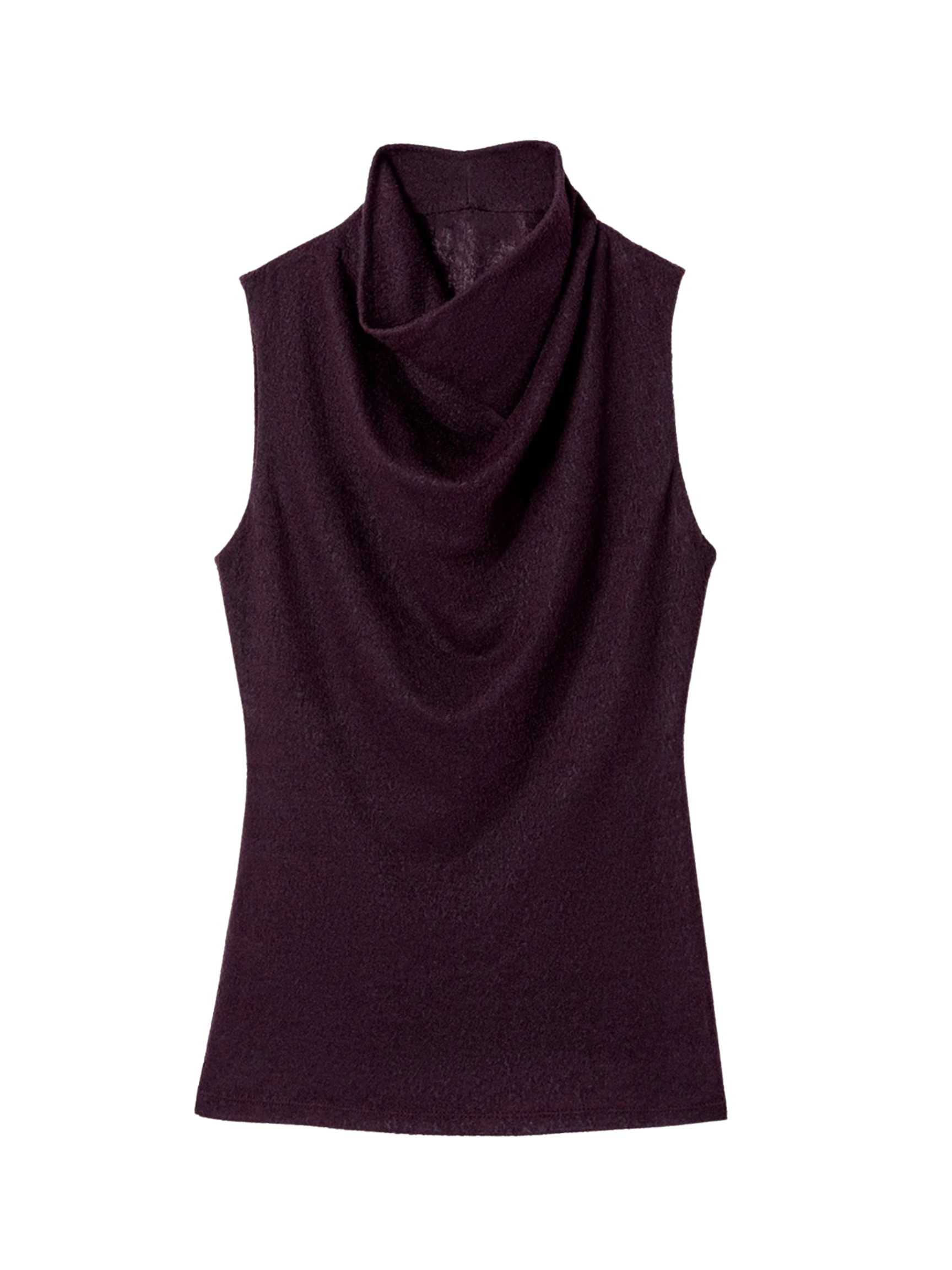Cowl Neck Knit Shell - Currant