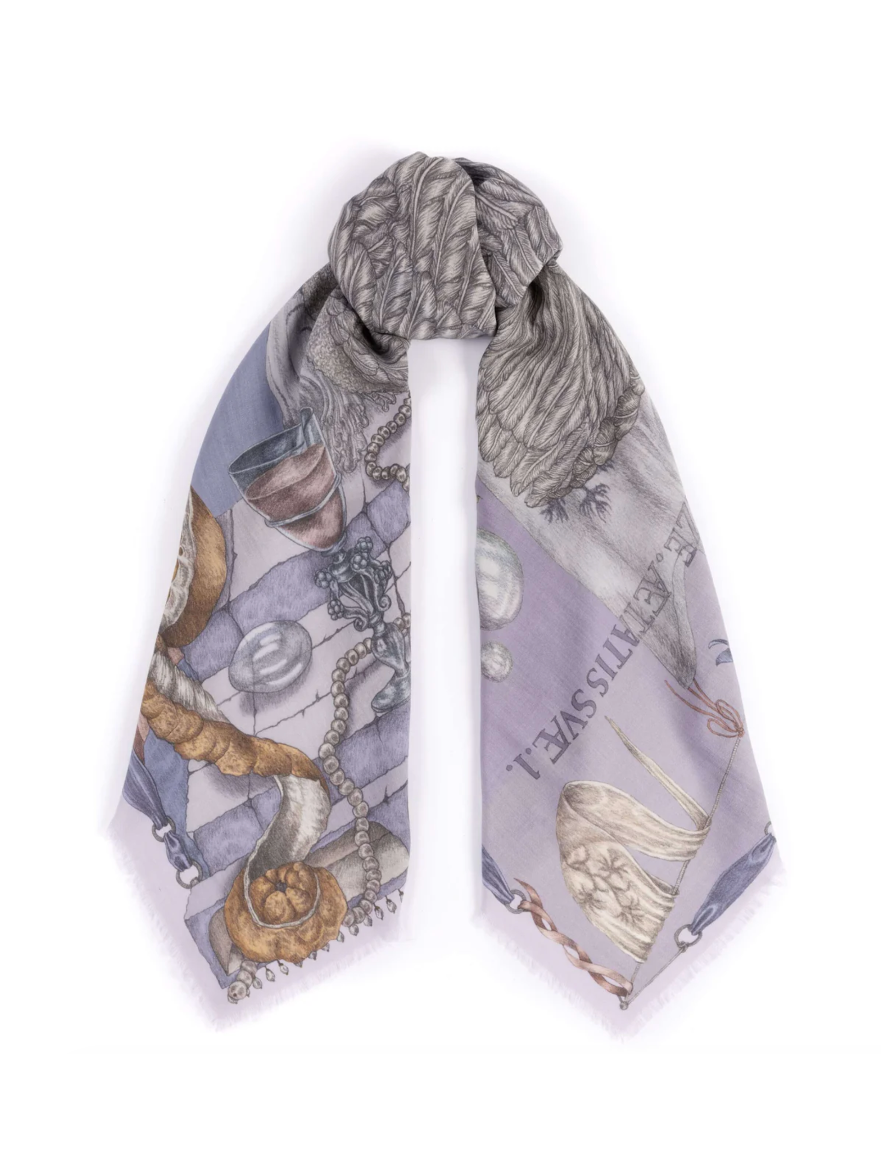 135x135 Large Silk Scarf-Glass Swan-Iris/Opal