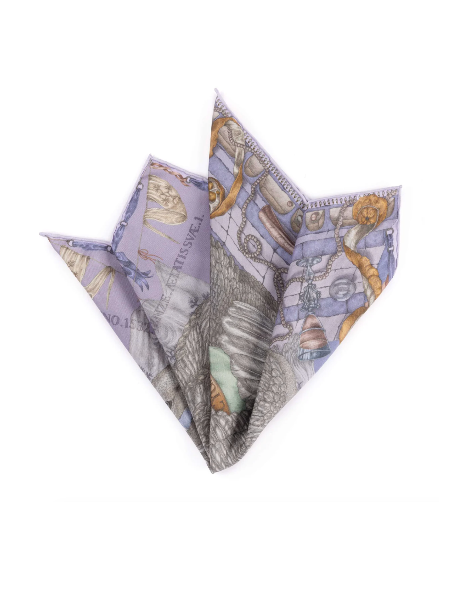 42x42 Small Silk Scarf-Glass Swan-Iris/Opal