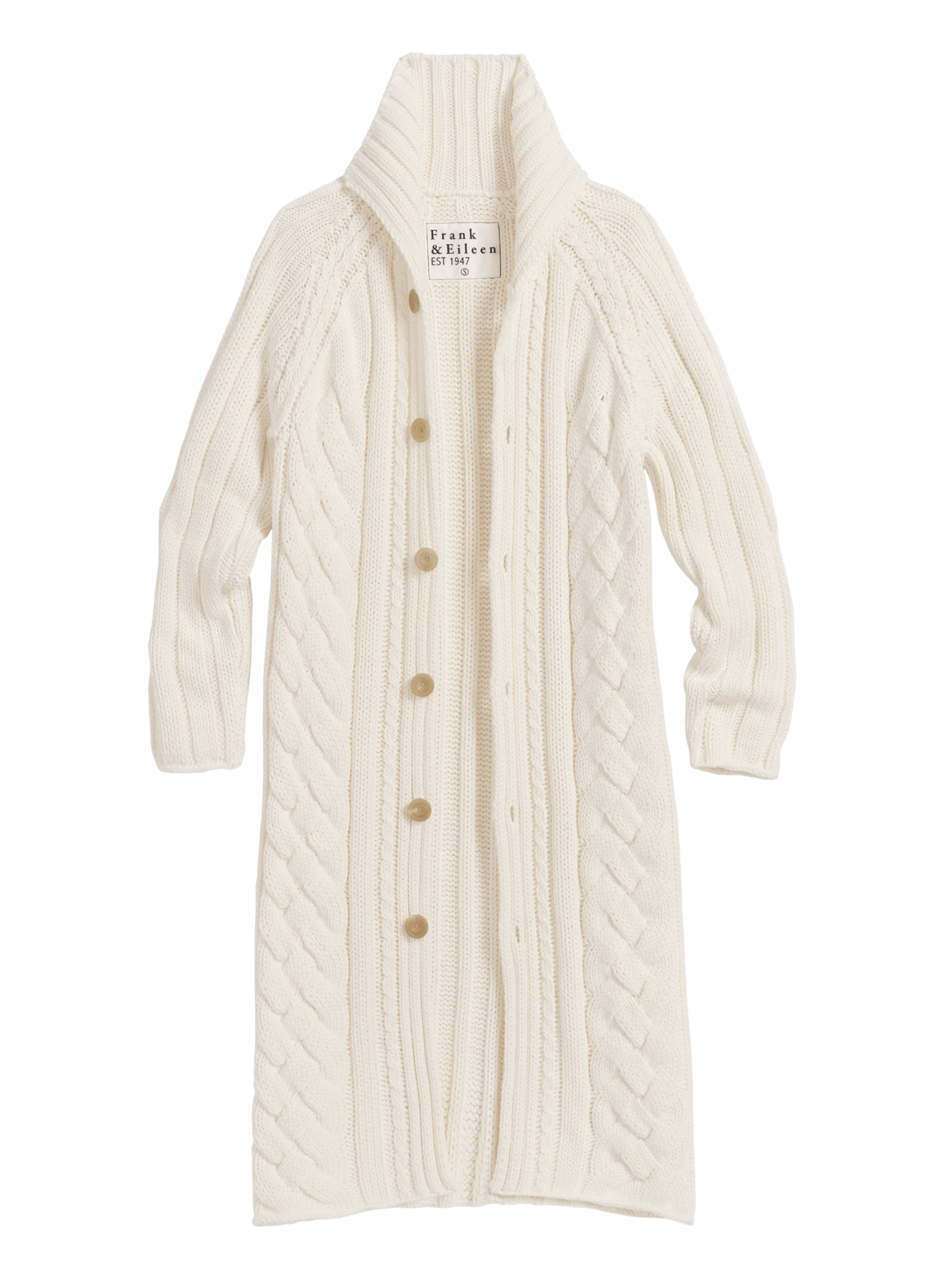 Cotswolds Cable Knit Coat - Ivory