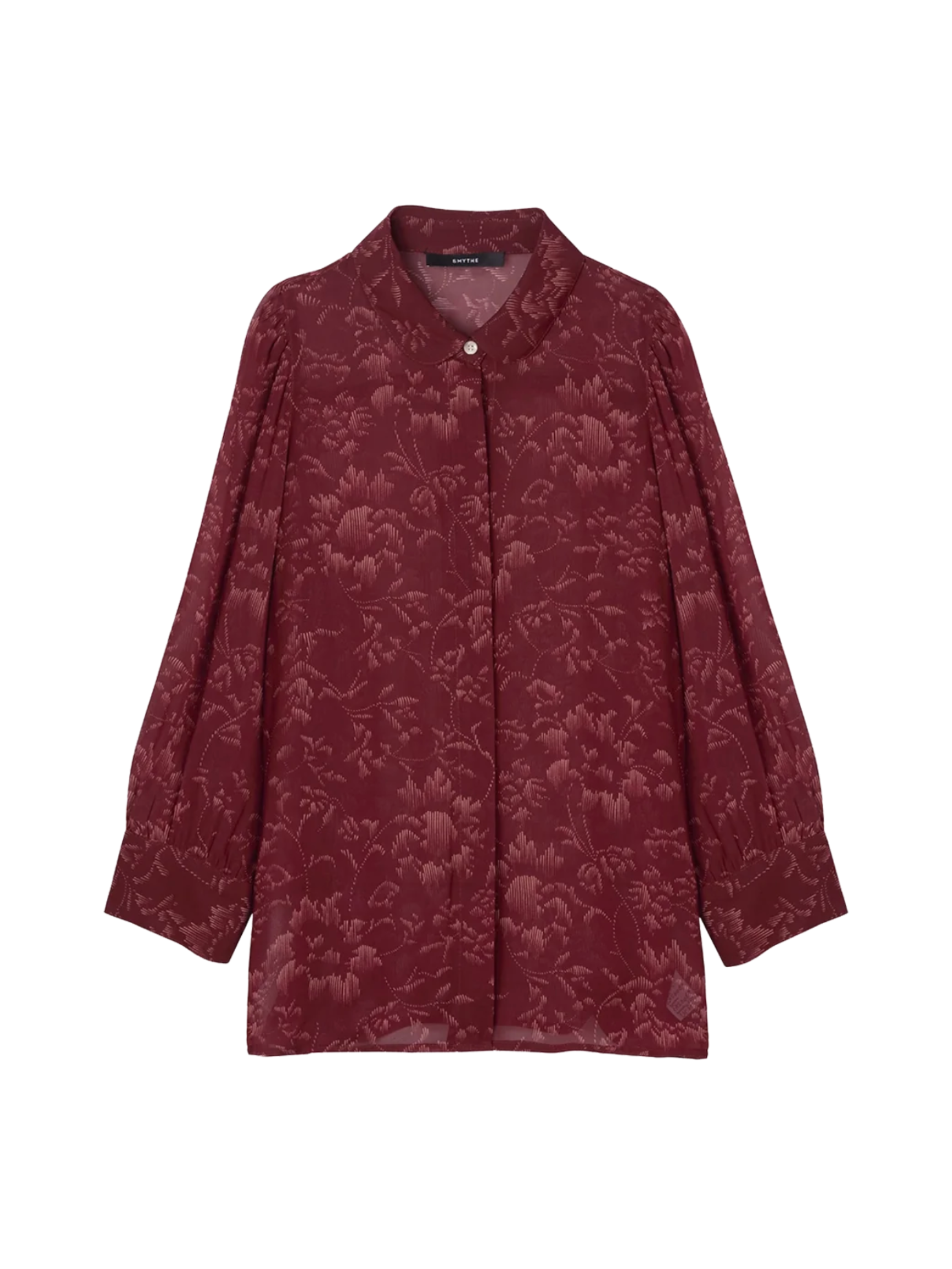 Peter Pan Collar Blouse - Garnet Floral