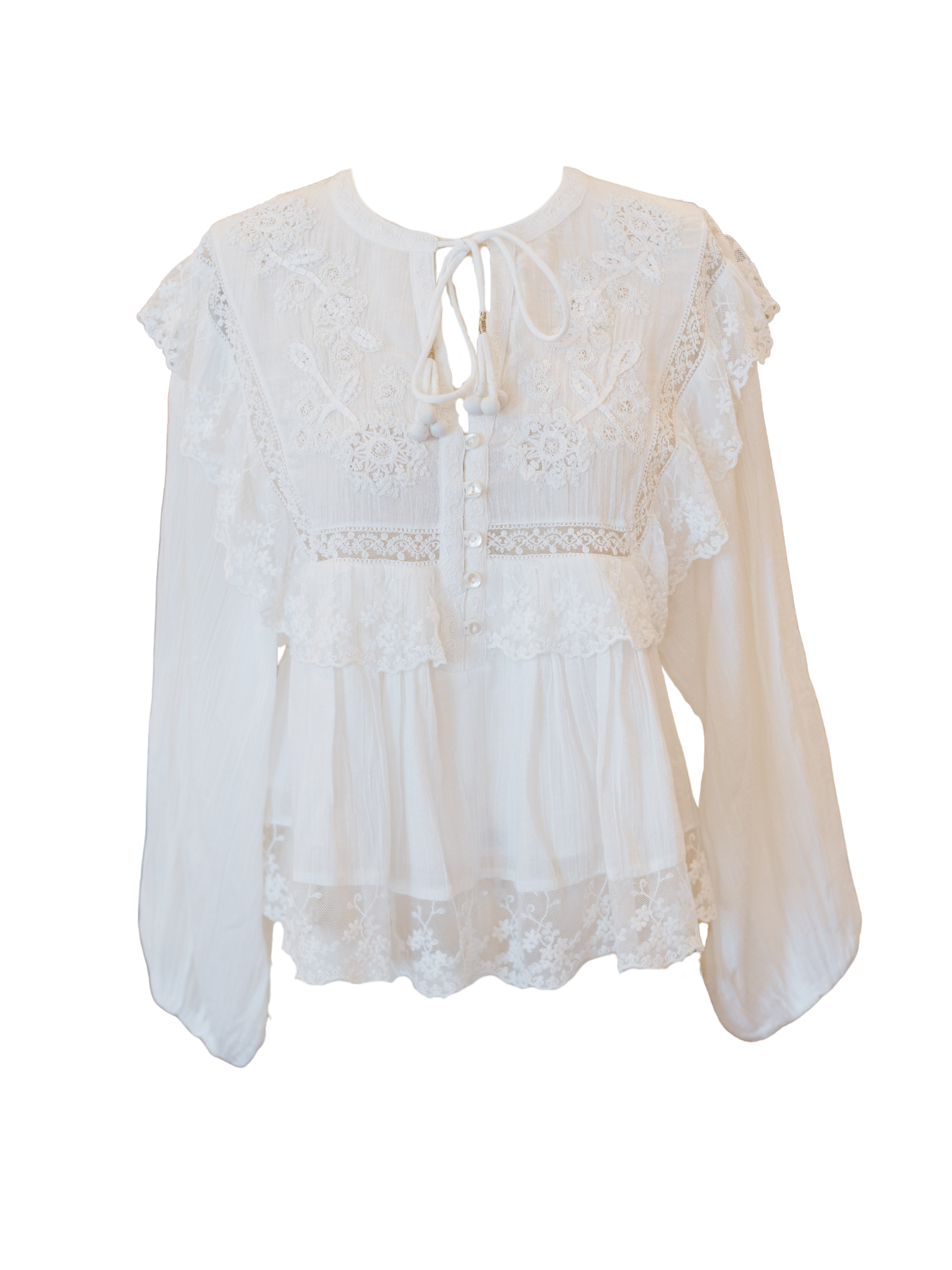 Diann Top - Lilly Embroidery Ivory