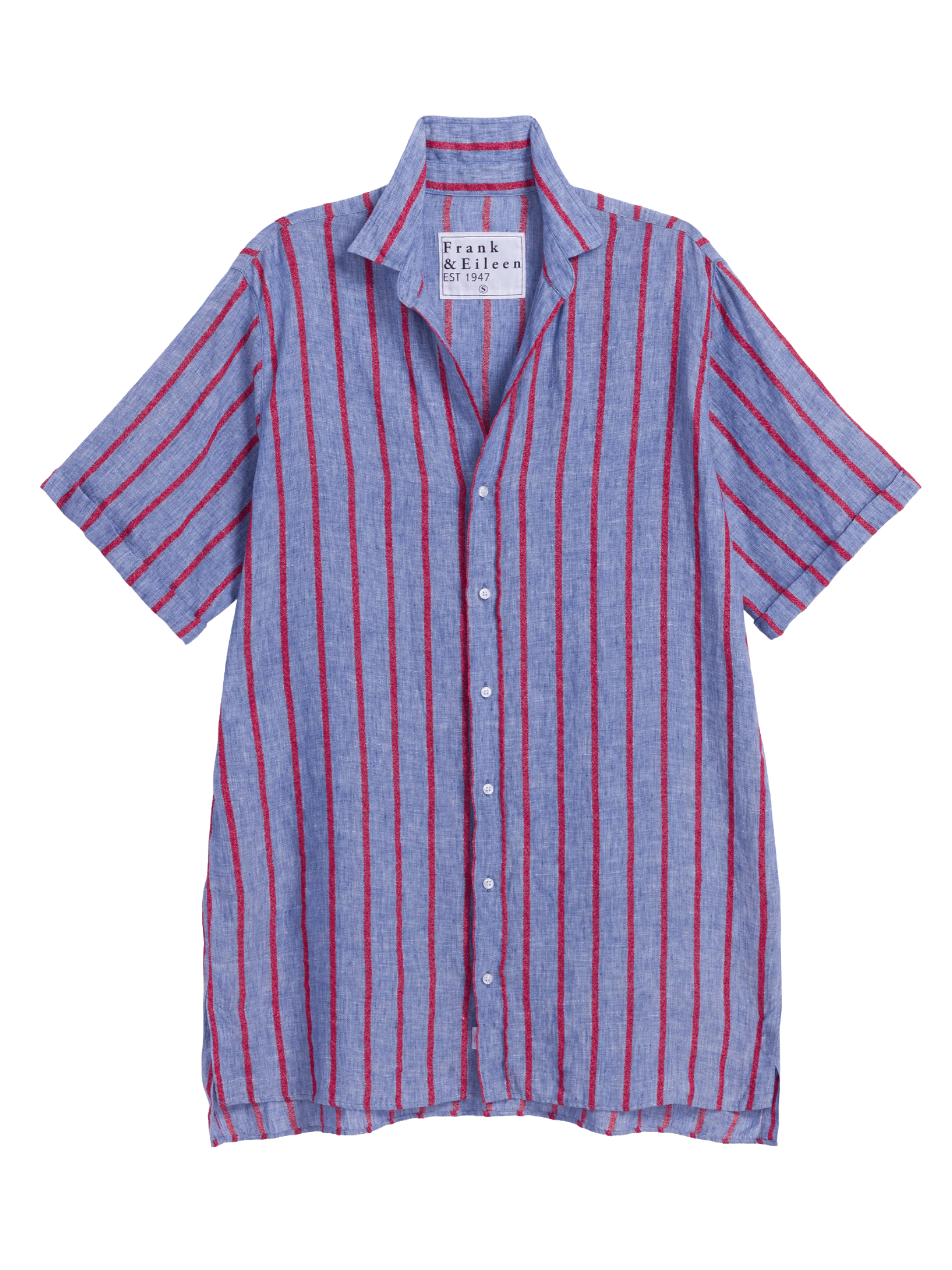 Rosemary - Blue Red Textured Stripe