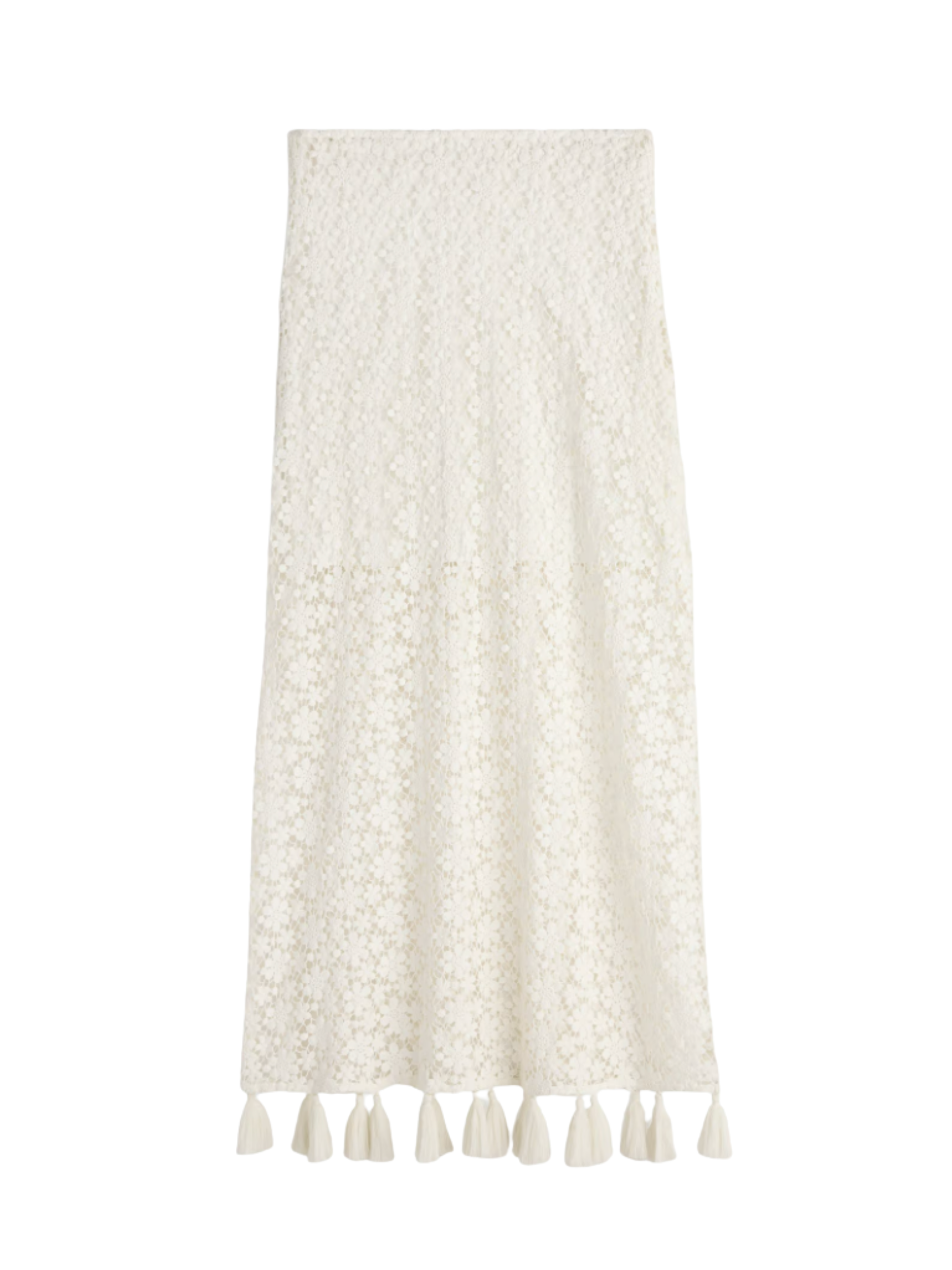 Valeska Tassel Column Skirt - Cream