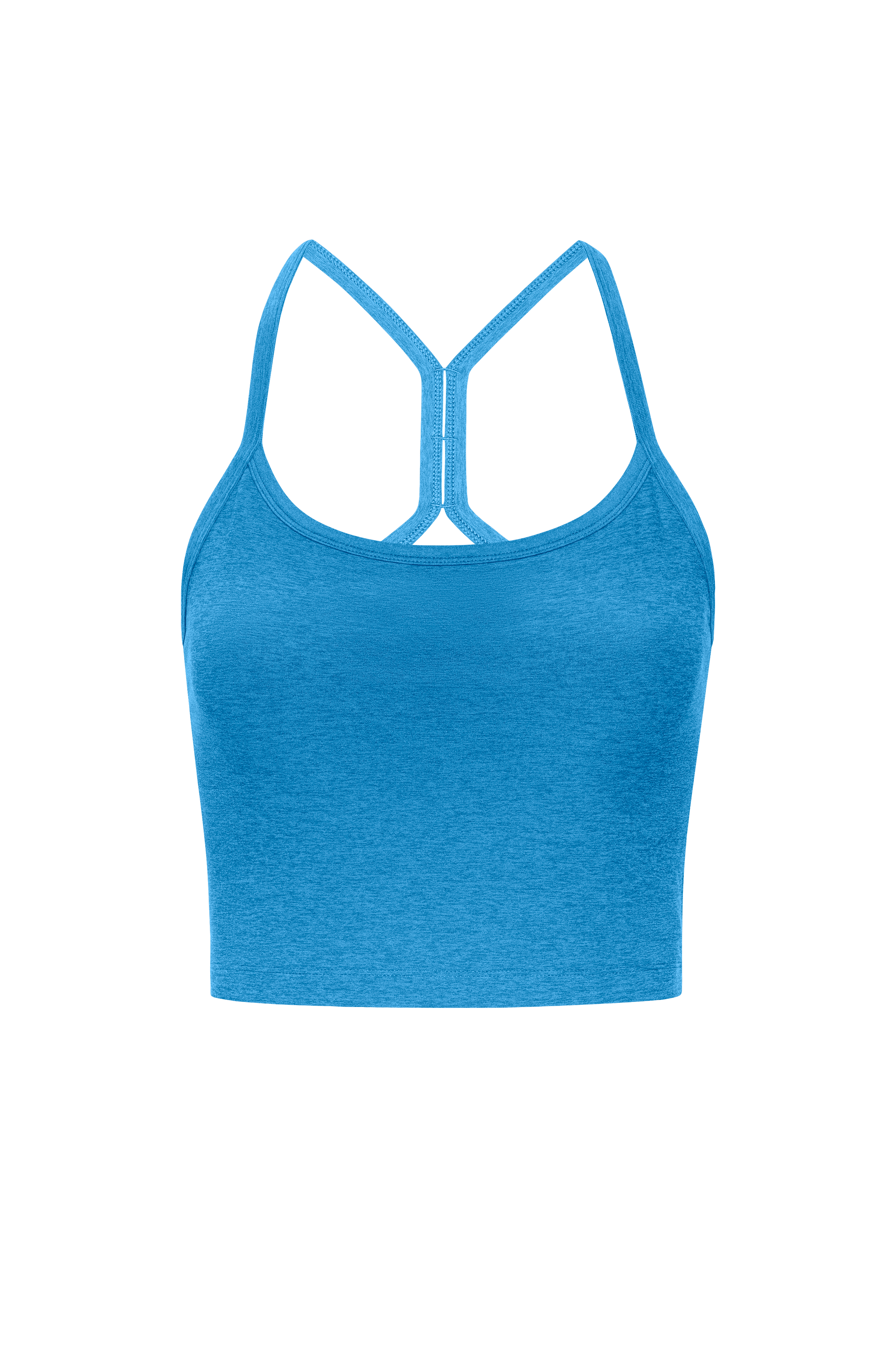 Spacedye Slim Racerback Cropped Tank - Teal Sea Heather
