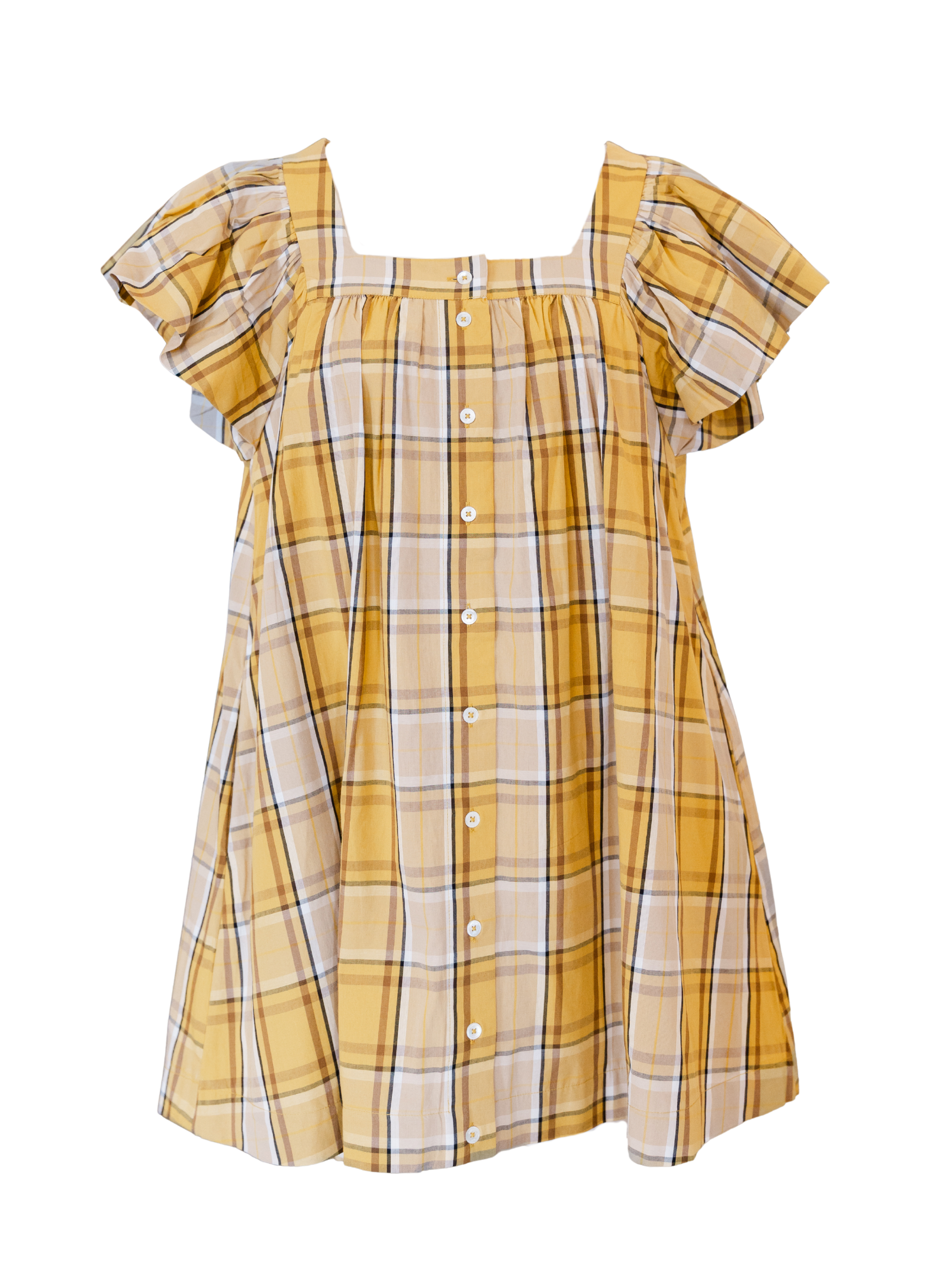 Copeland Plaid Mini Dress - Yellow