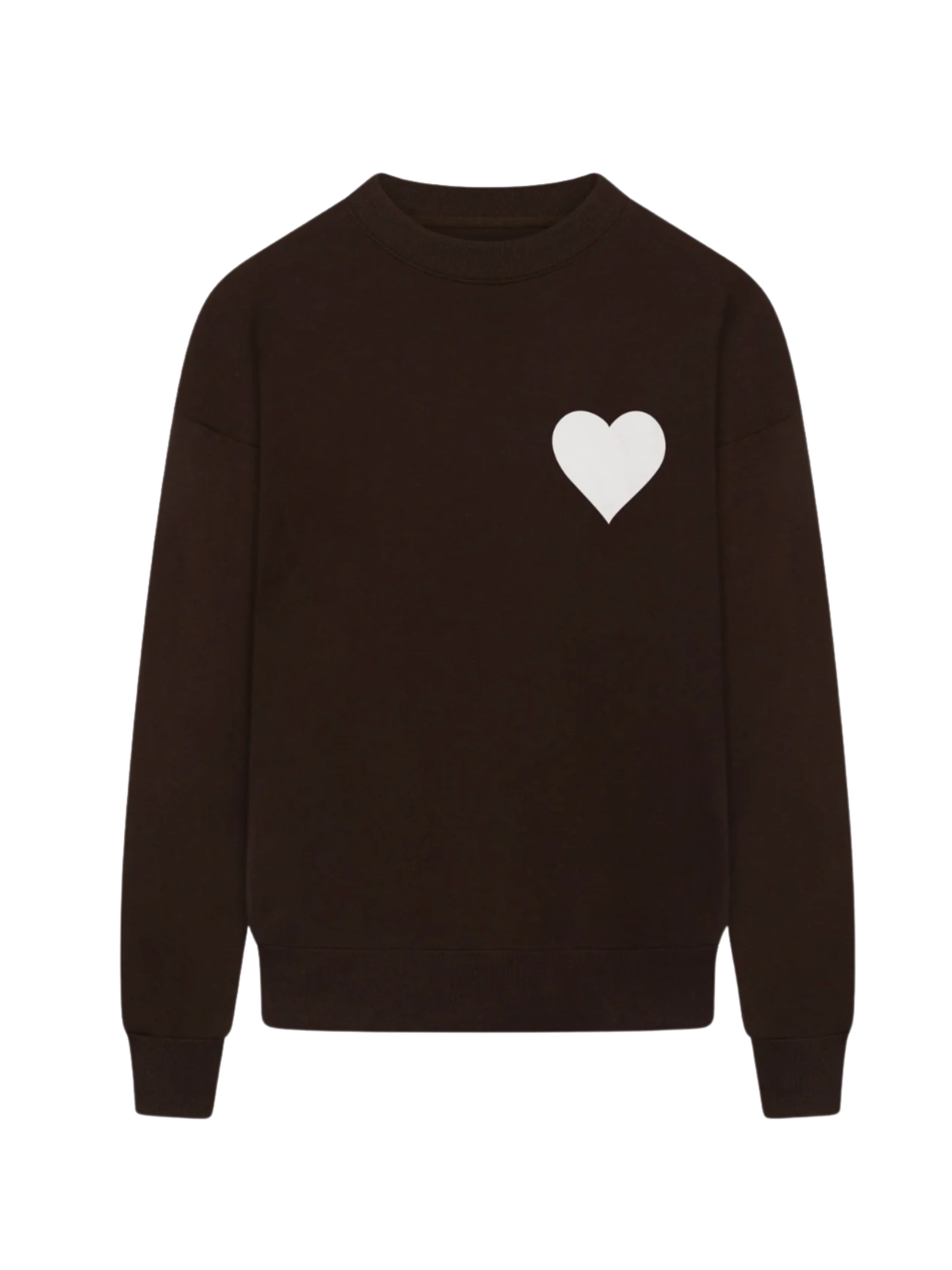 Heart Sweatshirt - Americano/White