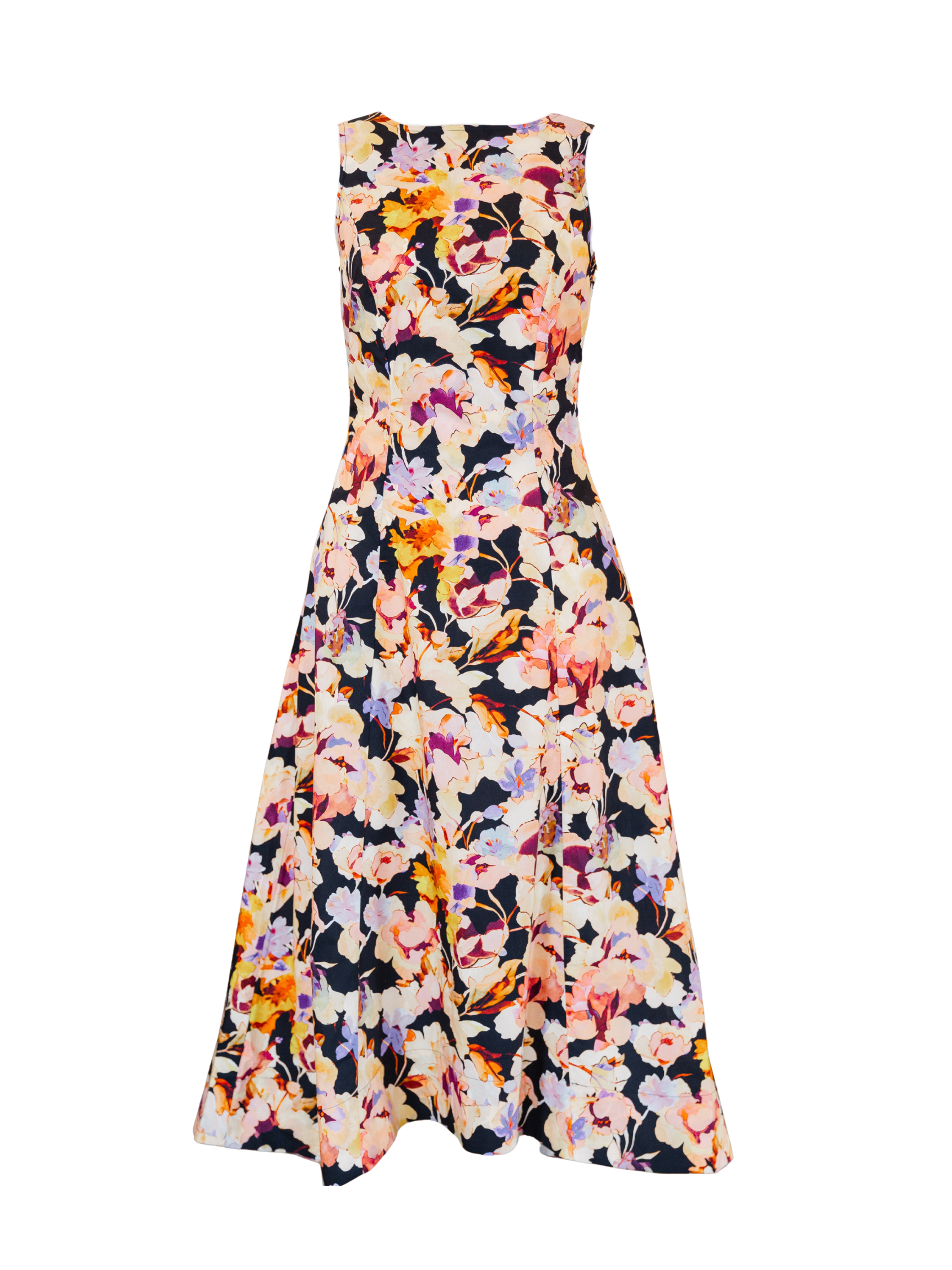 Georgia Cotton Midi Dress- Night Bloom