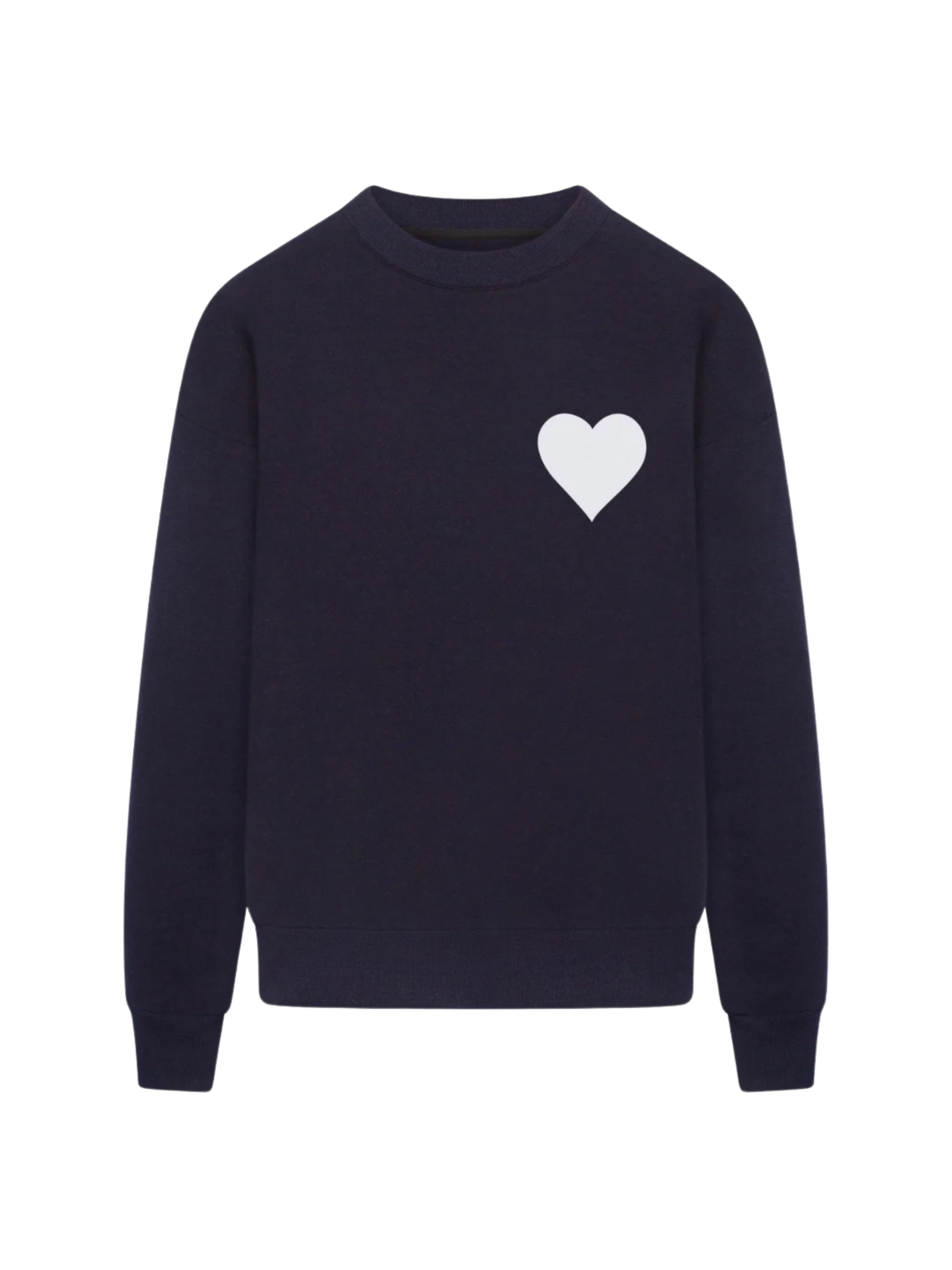 Heart Sweatshirt - Navy/White