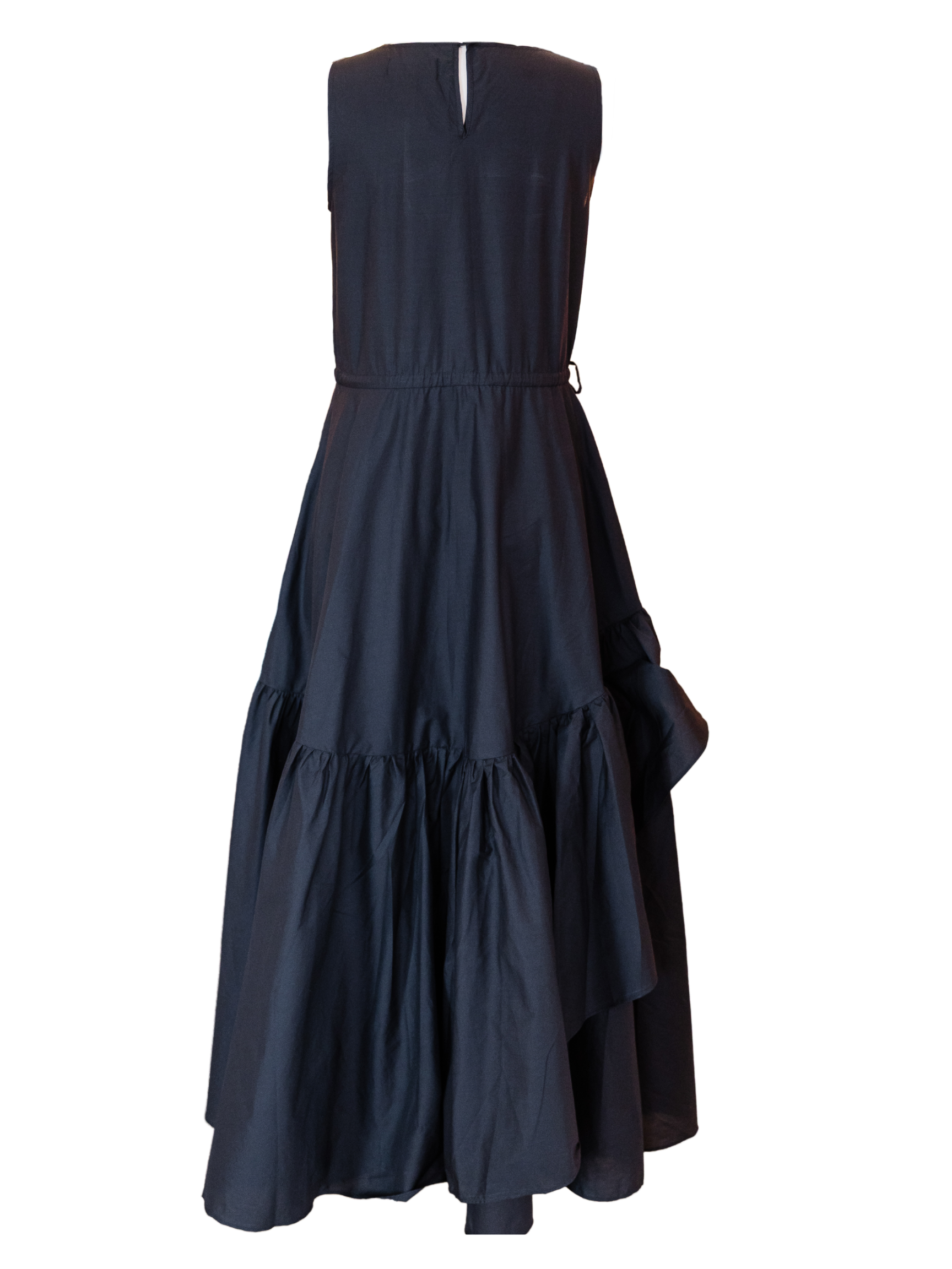 Asymmetrical Ruffle Dress - Black
