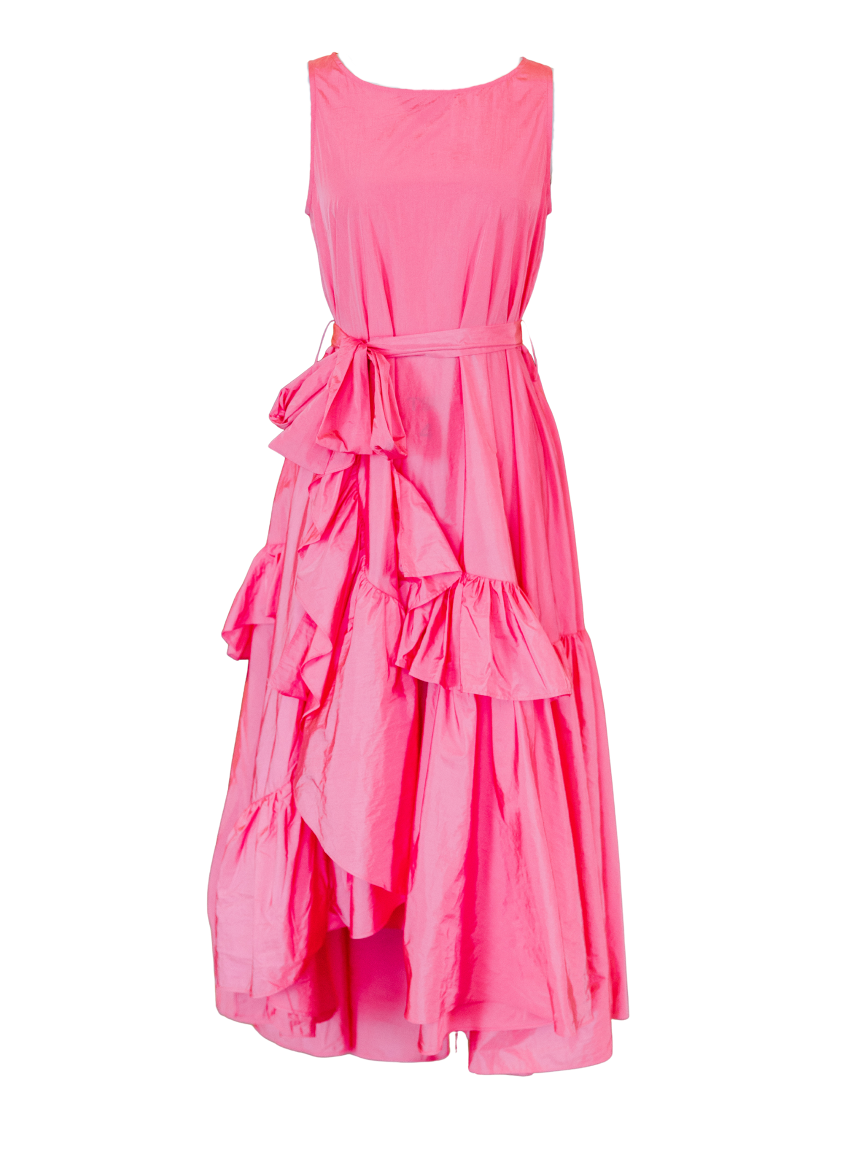 Sleeveless Ruffle Shift Dress - Rose
