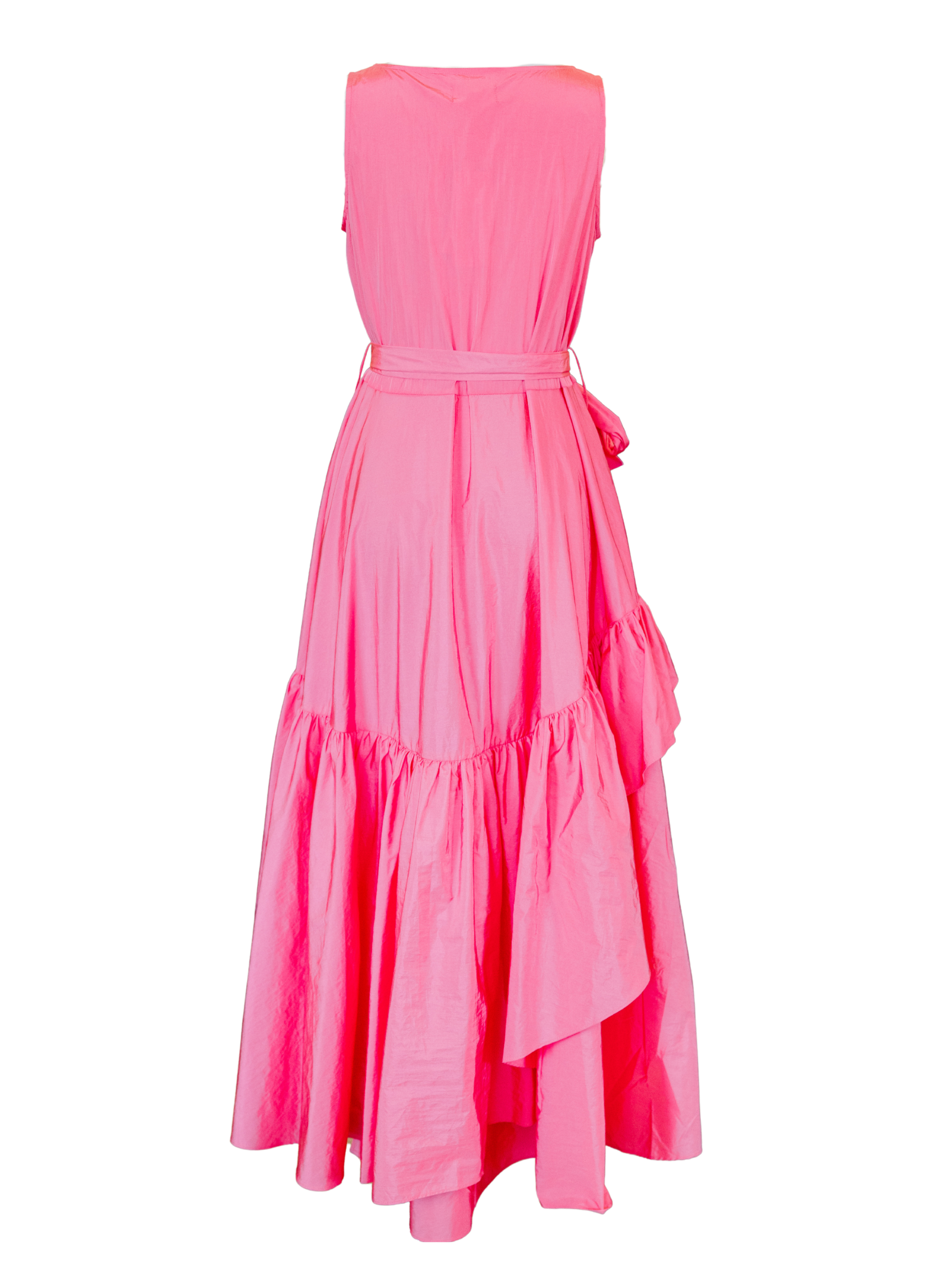 Sleeveless Ruffle Shift Dress - Rose
