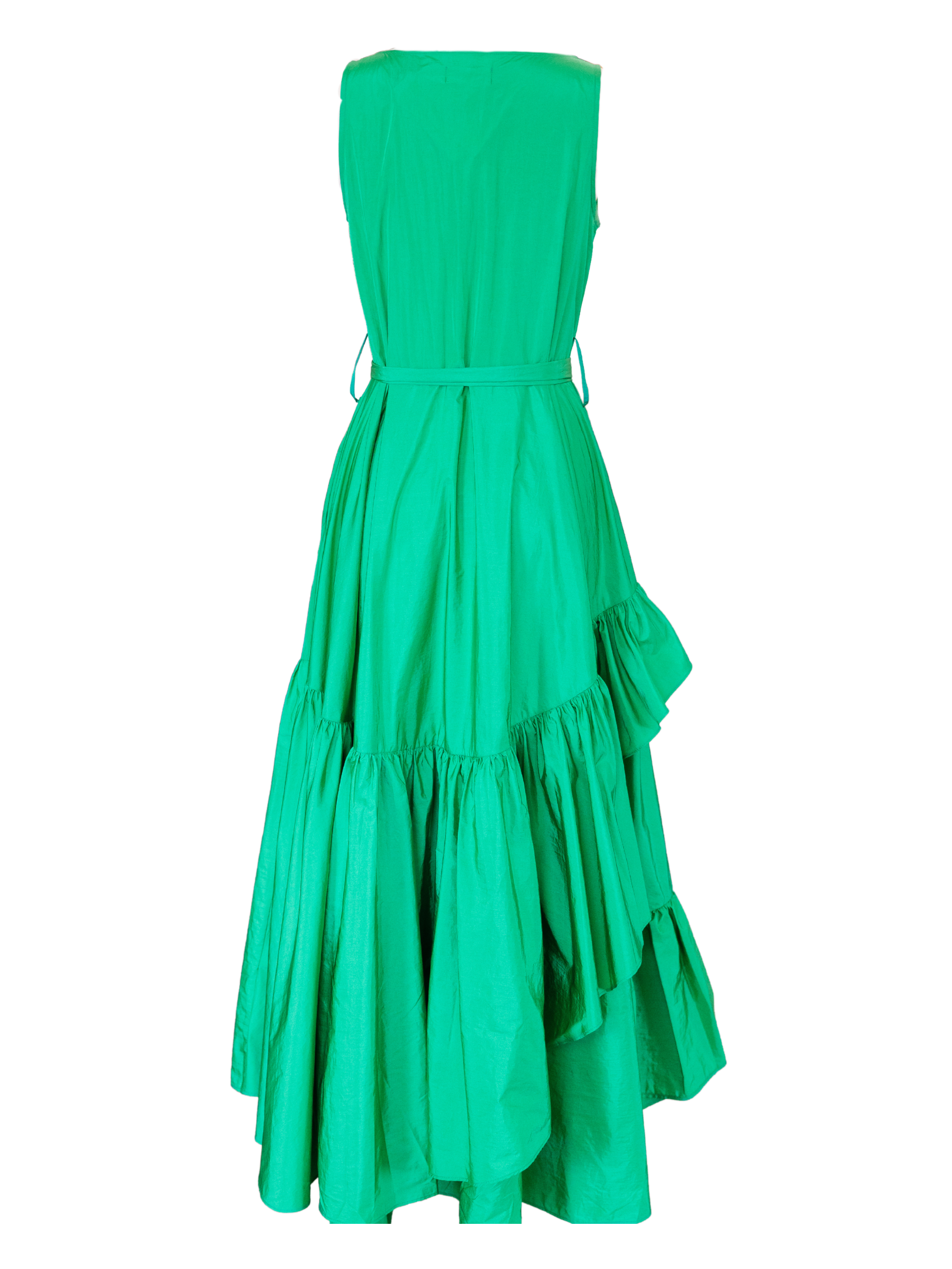 Sleeveless Ruffle Shift Dress - Green