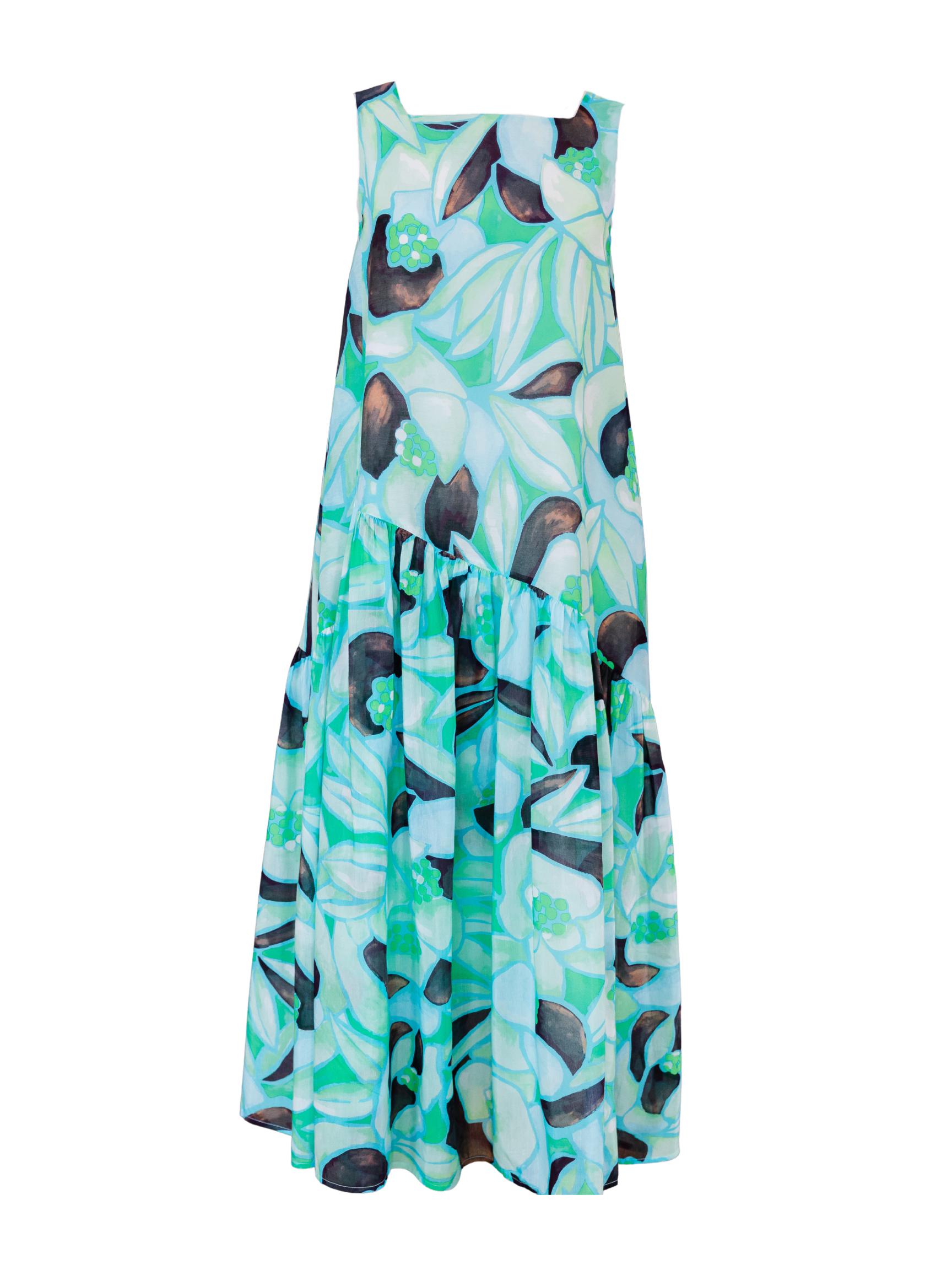 Print Midi Shift Dress - Mint