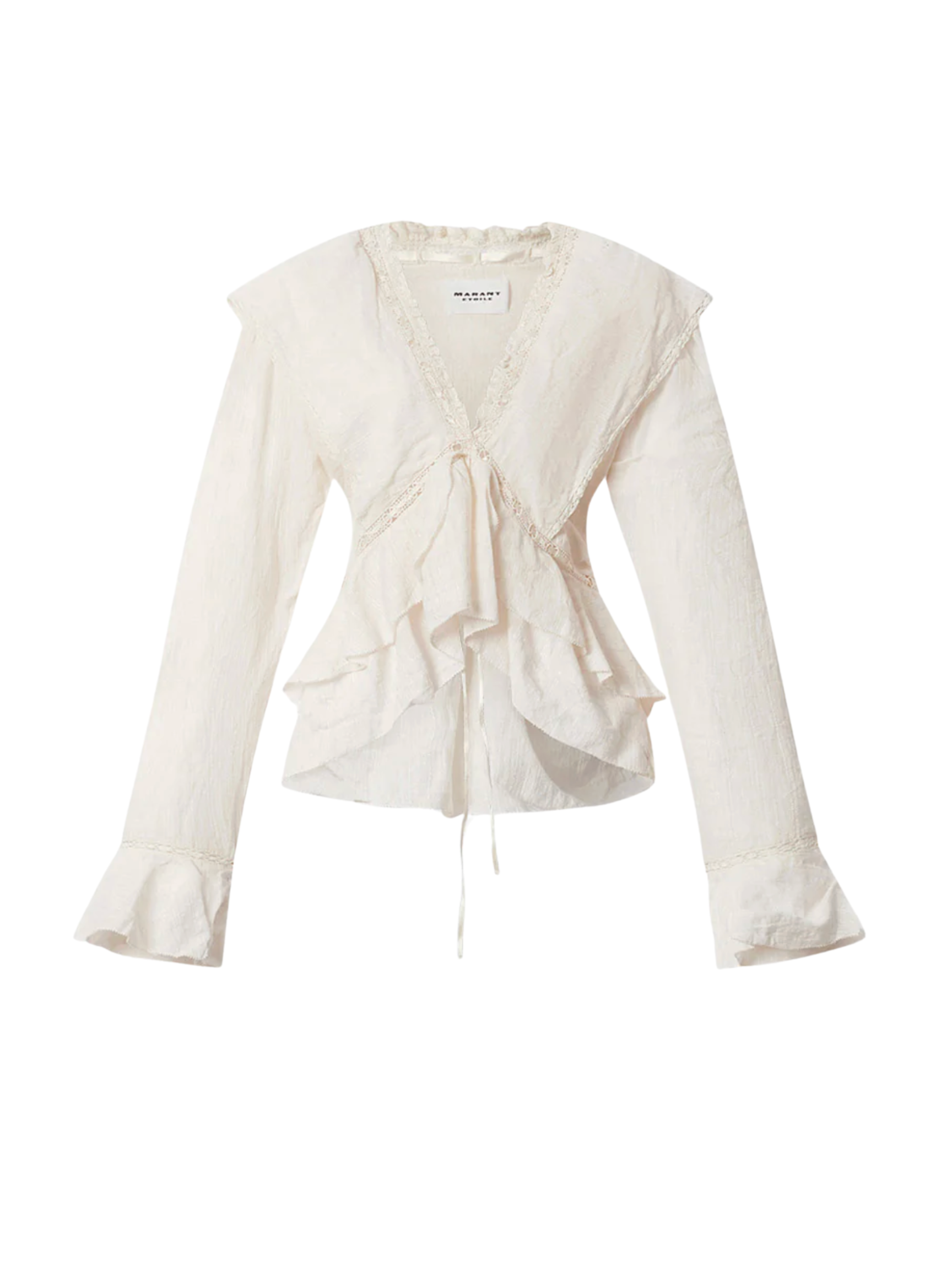 Damienne Frilly Gauze Blouse - Ecru