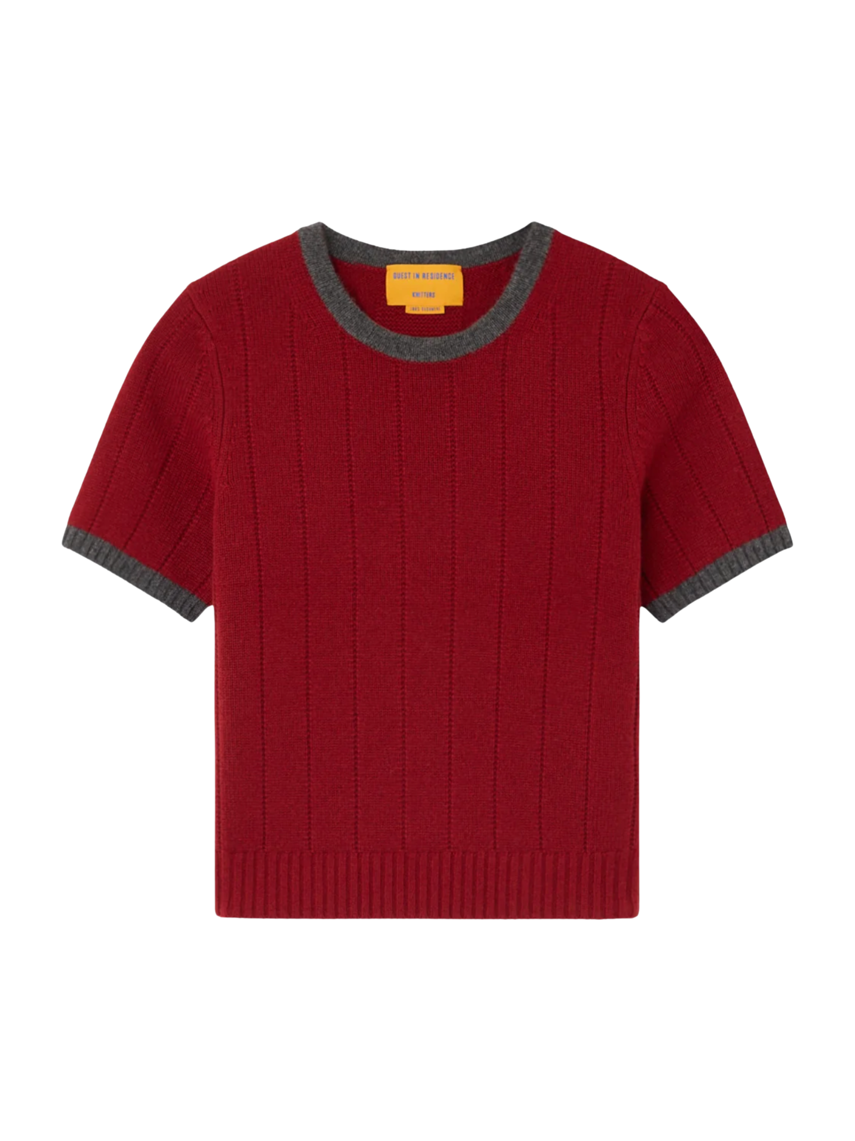 Rib Ringer Tee - Carmine/Charcoal