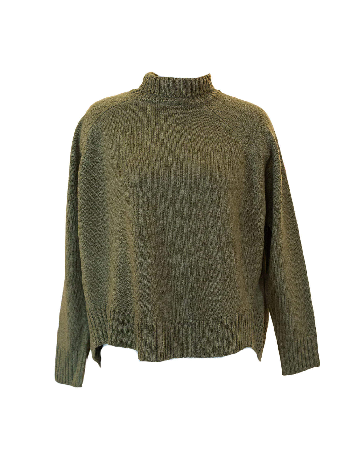 Turtleneck Knit Sweater - Olive