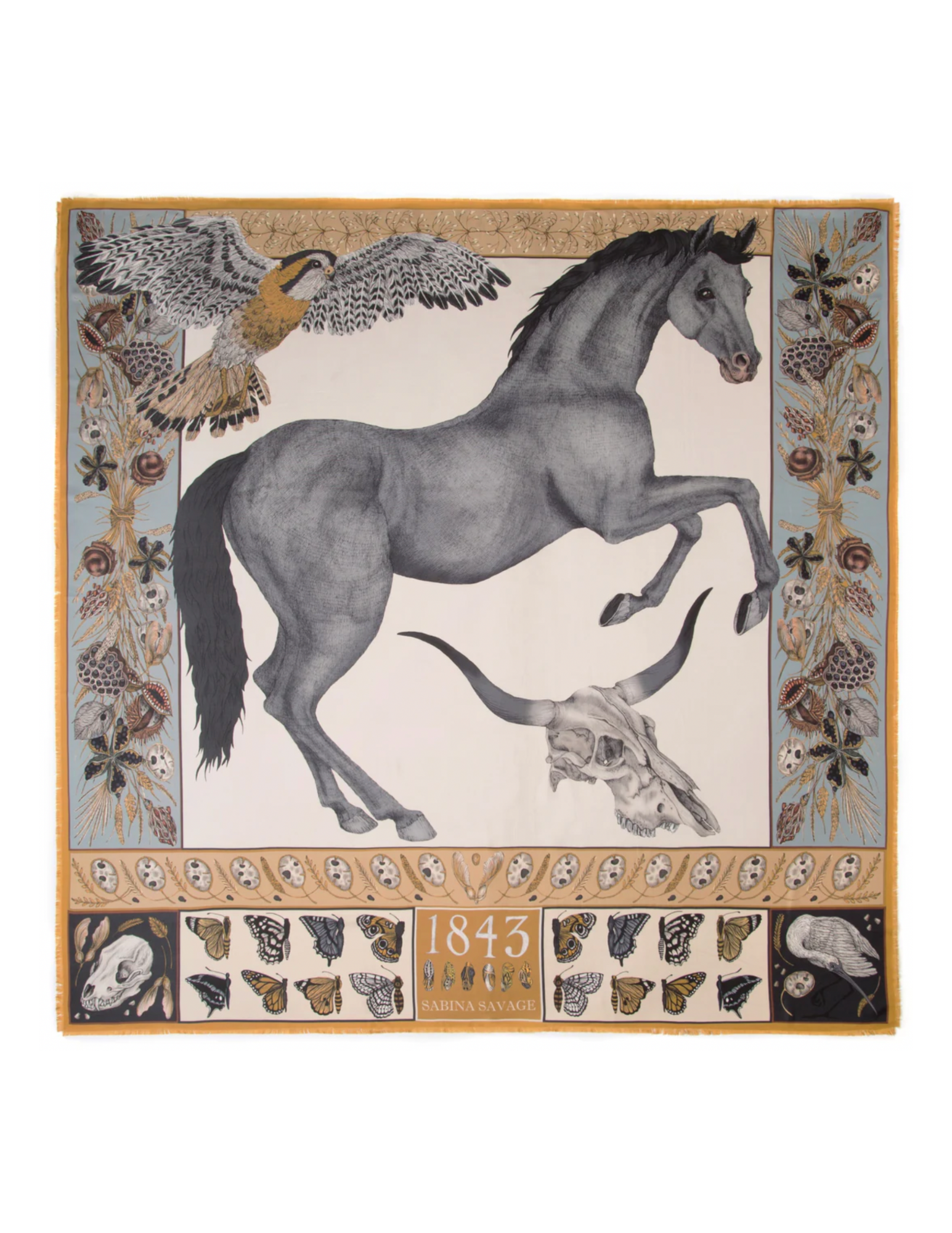 135x135 Large Silk Scarf-Texas Stallion-Dusk