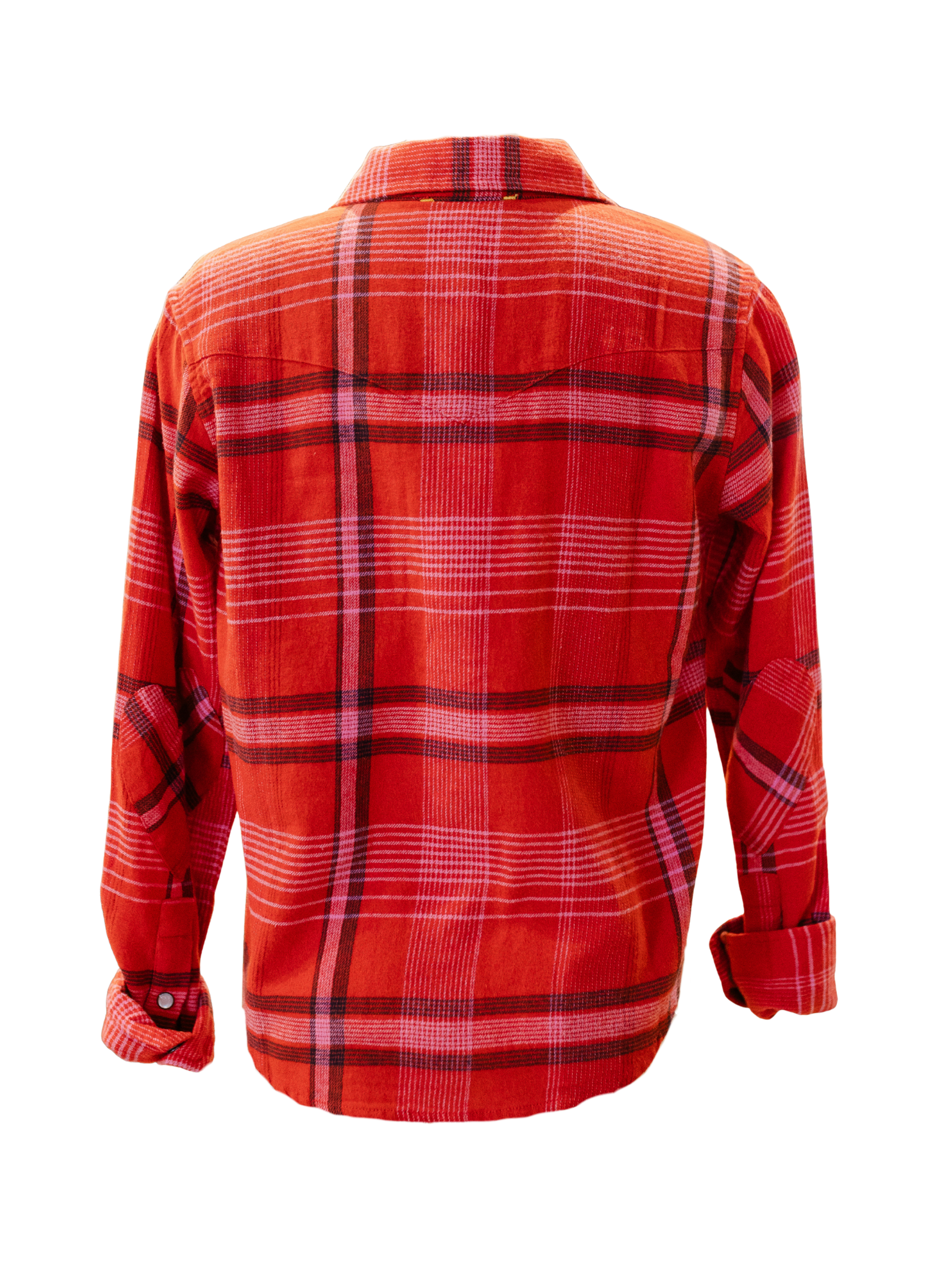 Pia Western Flannel Plaid Shirt - Red