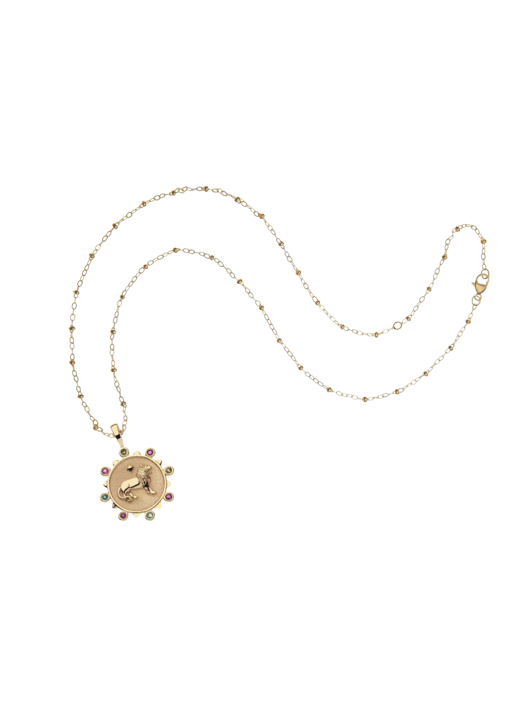 COURAGE Petite Embellished Coin on 16-18" Beaded Satellite Chain