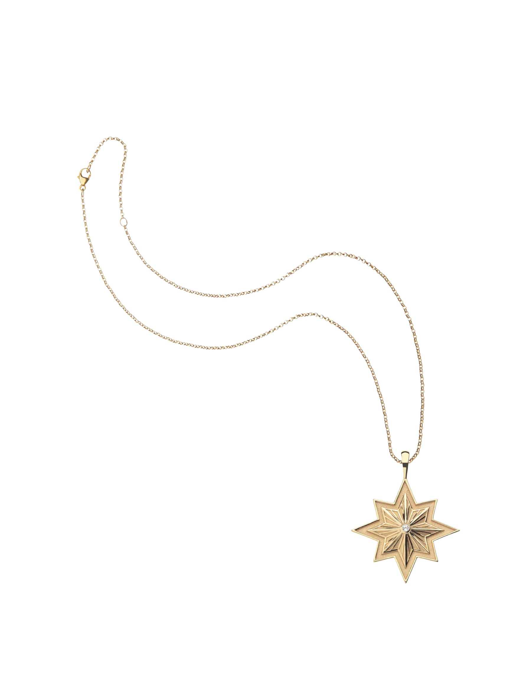 LUCKY Wish On A Star Pendant on 16-18" Classic Rolo Chain